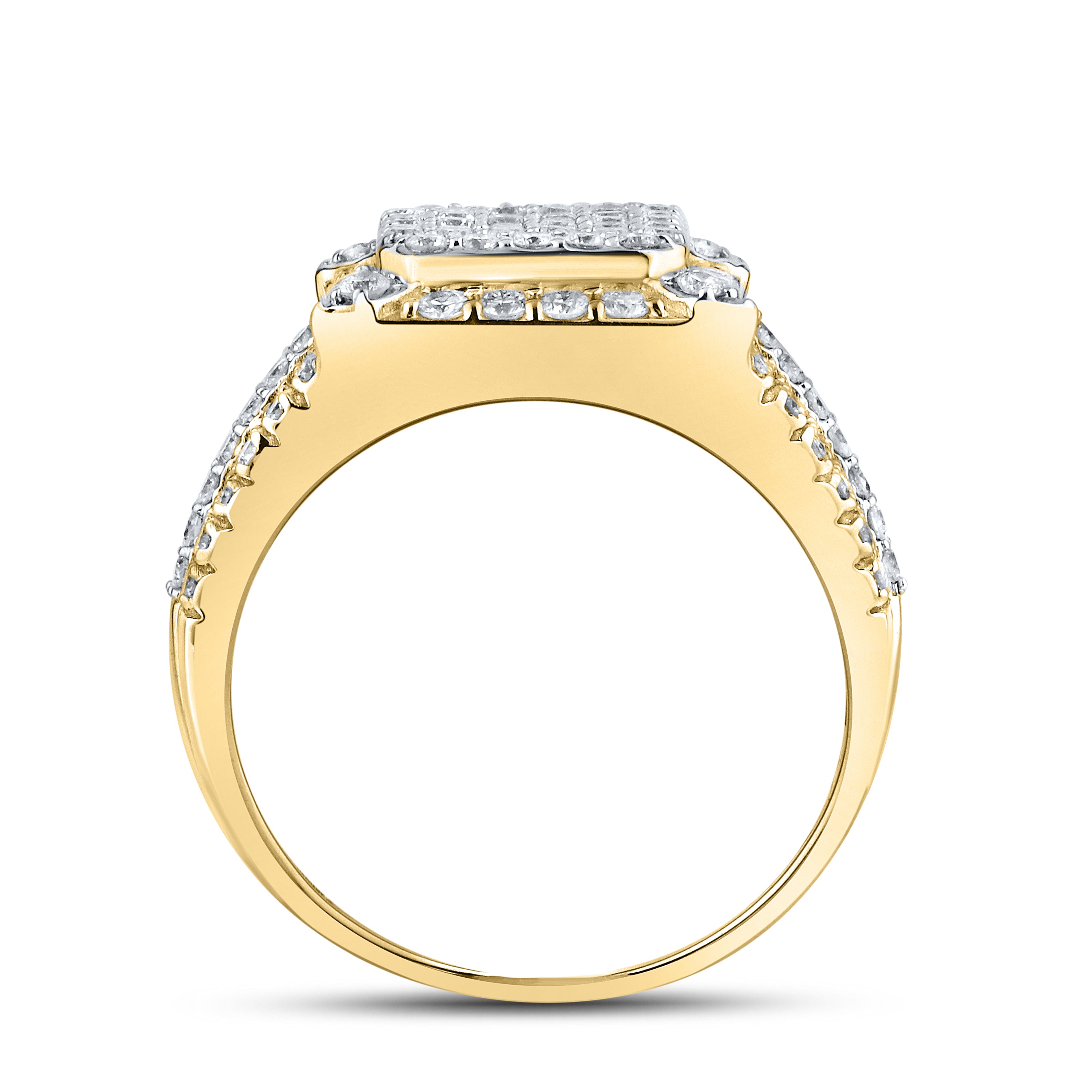 10KT YELLOW GOLD 1.93 CTW MEN'S DIAMOND RING