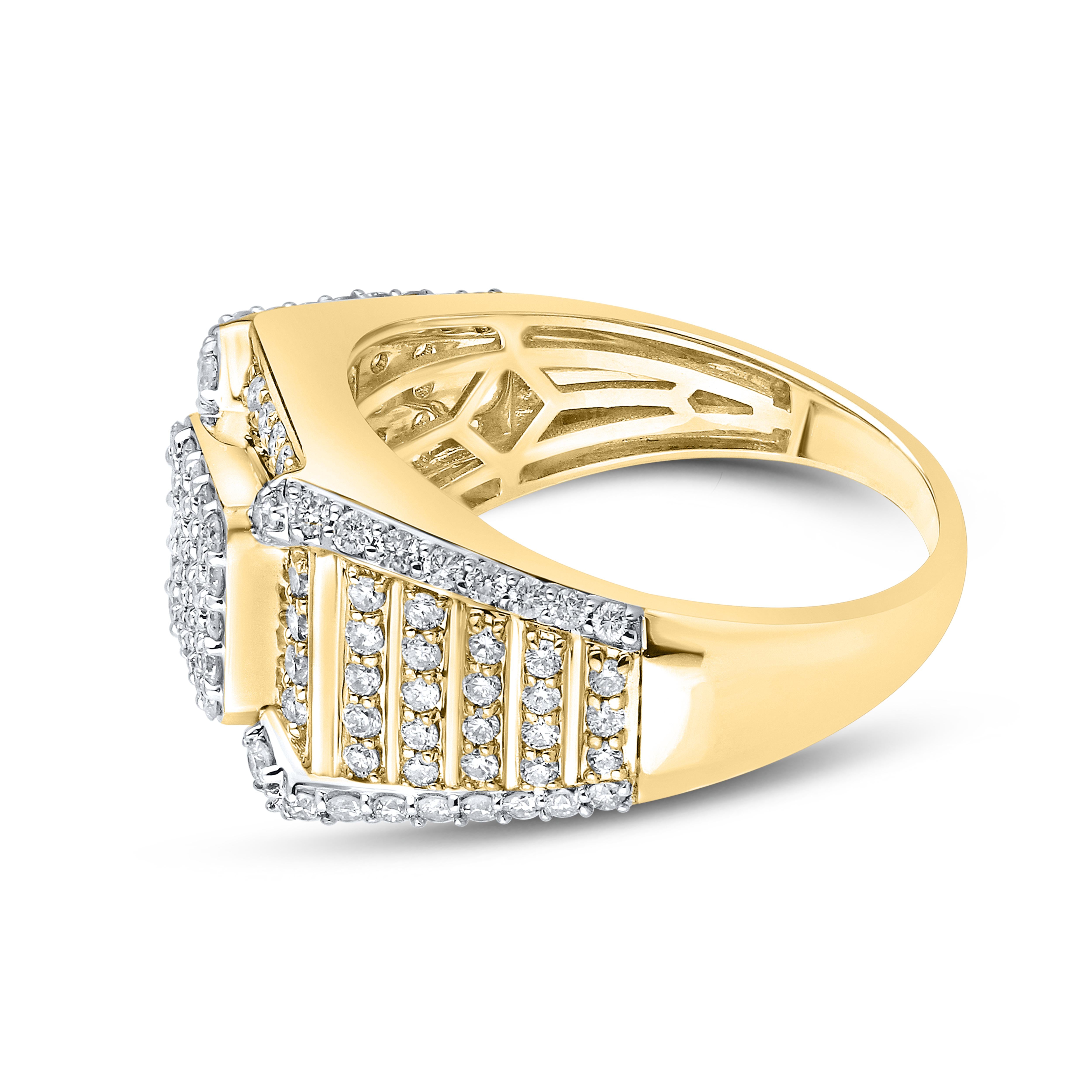 10KT YELLOW GOLD MEN’S DIAMOND RING 1.4 CTW