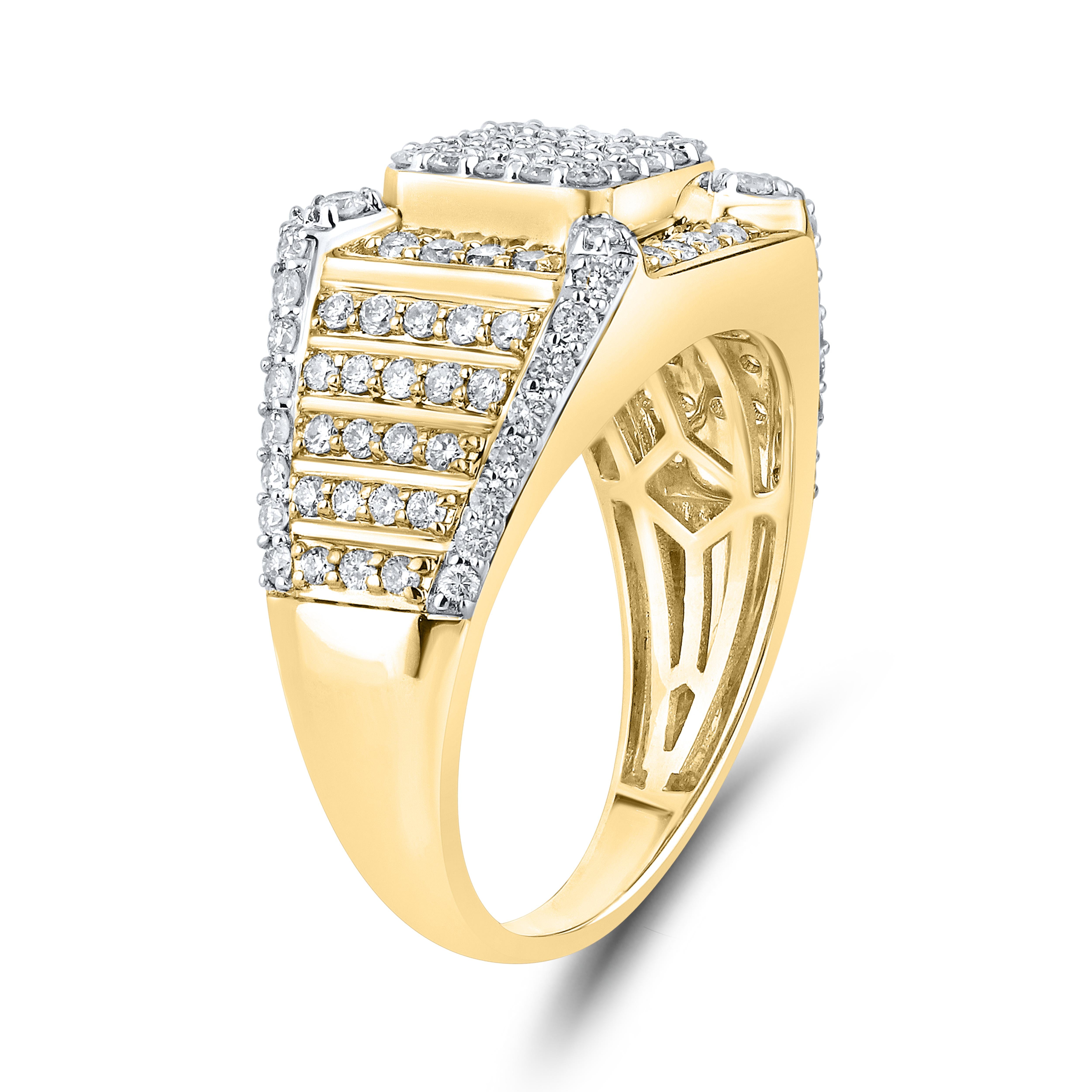 10KT YELLOW GOLD MEN’S DIAMOND RING 1.4 CTW