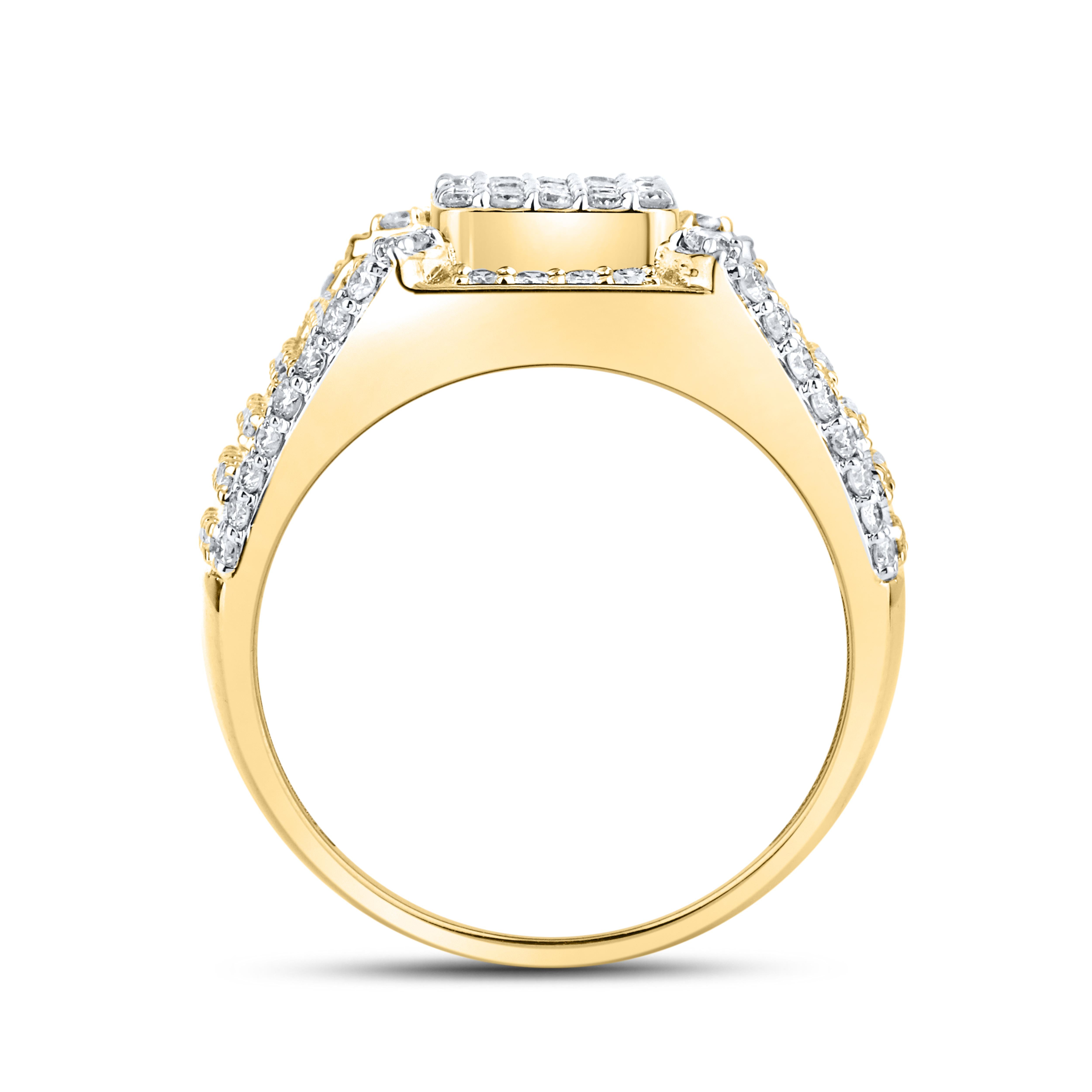 10KT YELLOW GOLD MEN’S DIAMOND RING 1.4 CTW