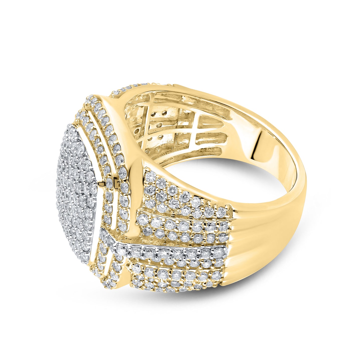 10K YELLOW GOLD MEN’S DIAMOND RING 2.58 CTW