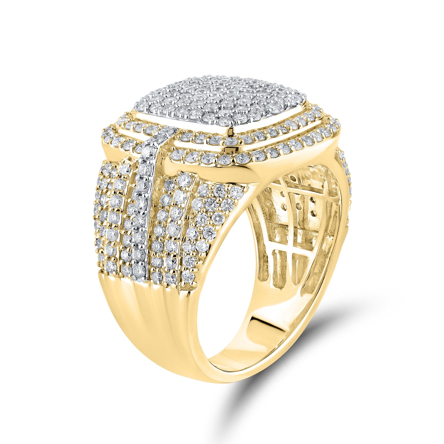 10K YELLOW GOLD MEN’S DIAMOND RING 2.58 CTW