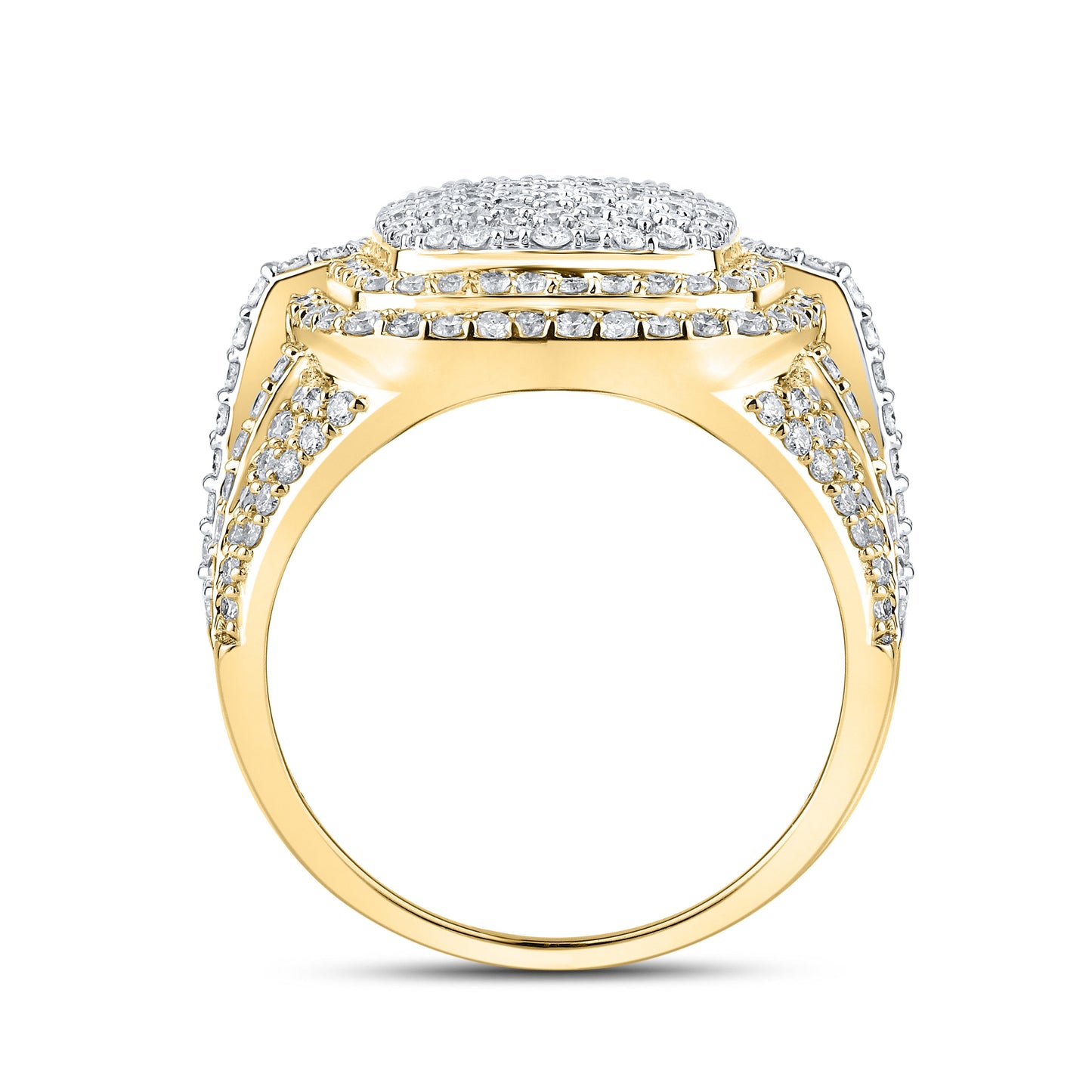 10K YELLOW GOLD MEN’S DIAMOND RING 2.58 CTW