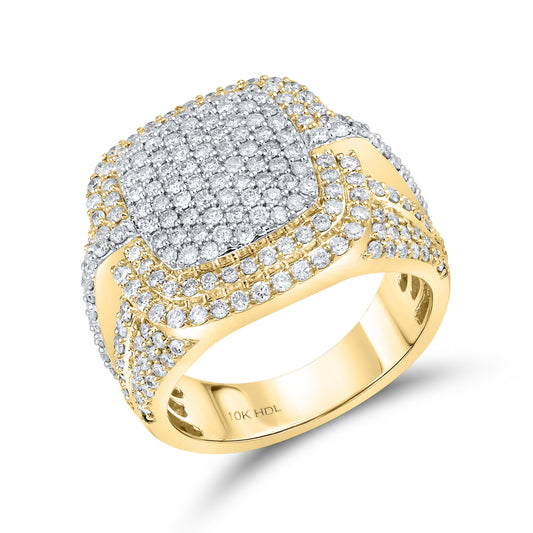 10K YELLOW GOLD MEN’S DIAMOND RING 2.58 CTW