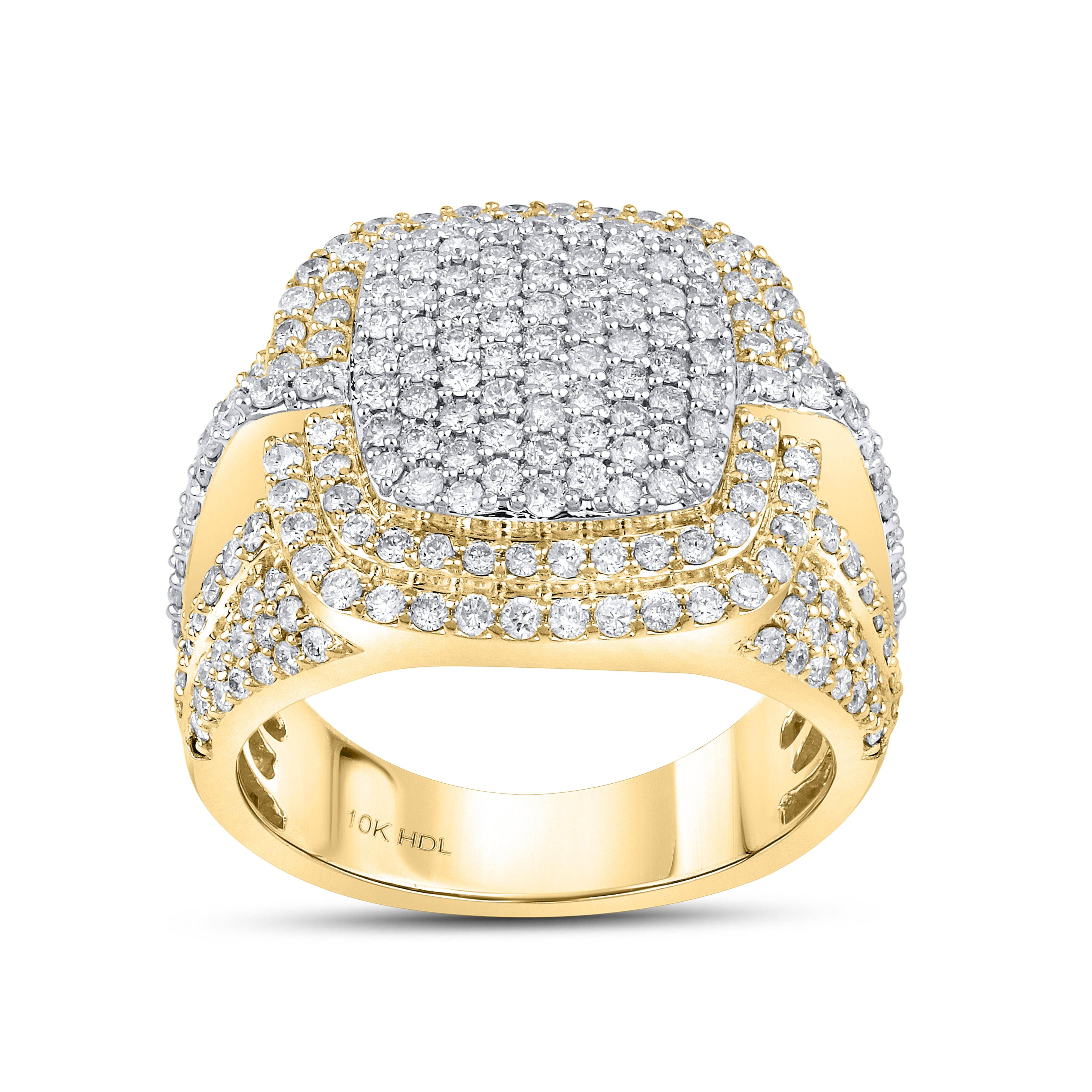 10KT YELLOW GOLD MEN’S DIAMOND RING 2.55 CTW