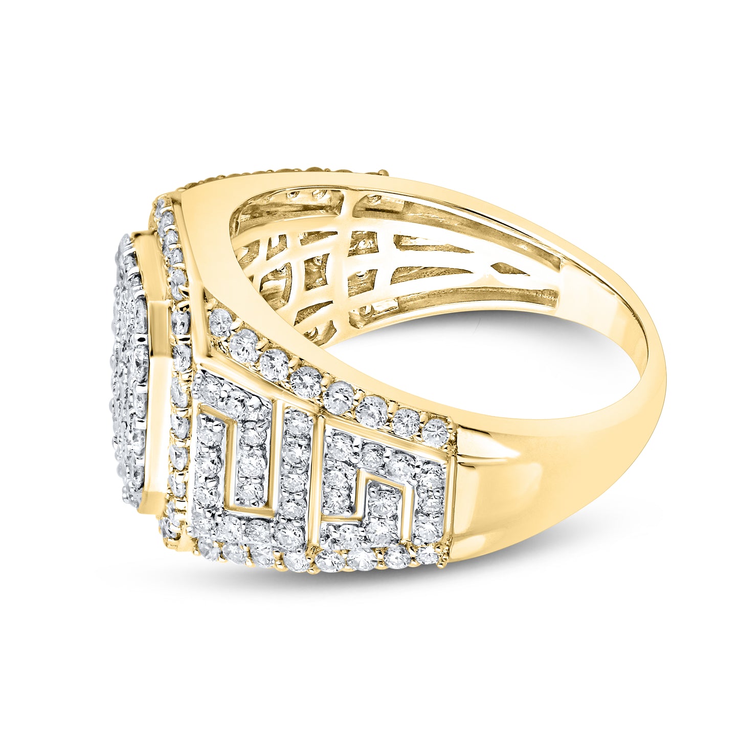 10KT YELLOW GOLD 2.13 CTW MEN'S Natural DIAMOND RINGS