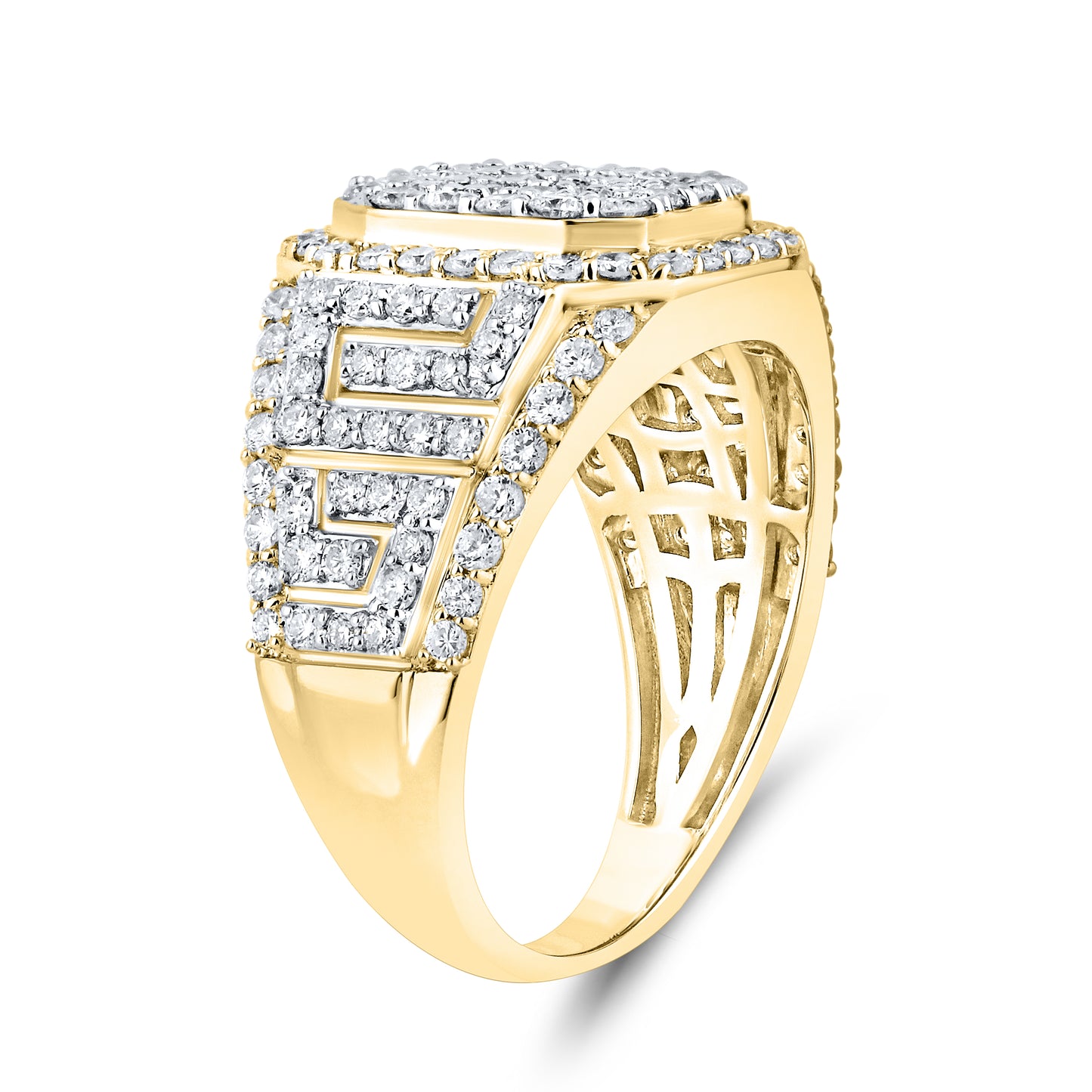 10KT YELLOW GOLD 2.13 CTW MEN'S Natural DIAMOND RINGS