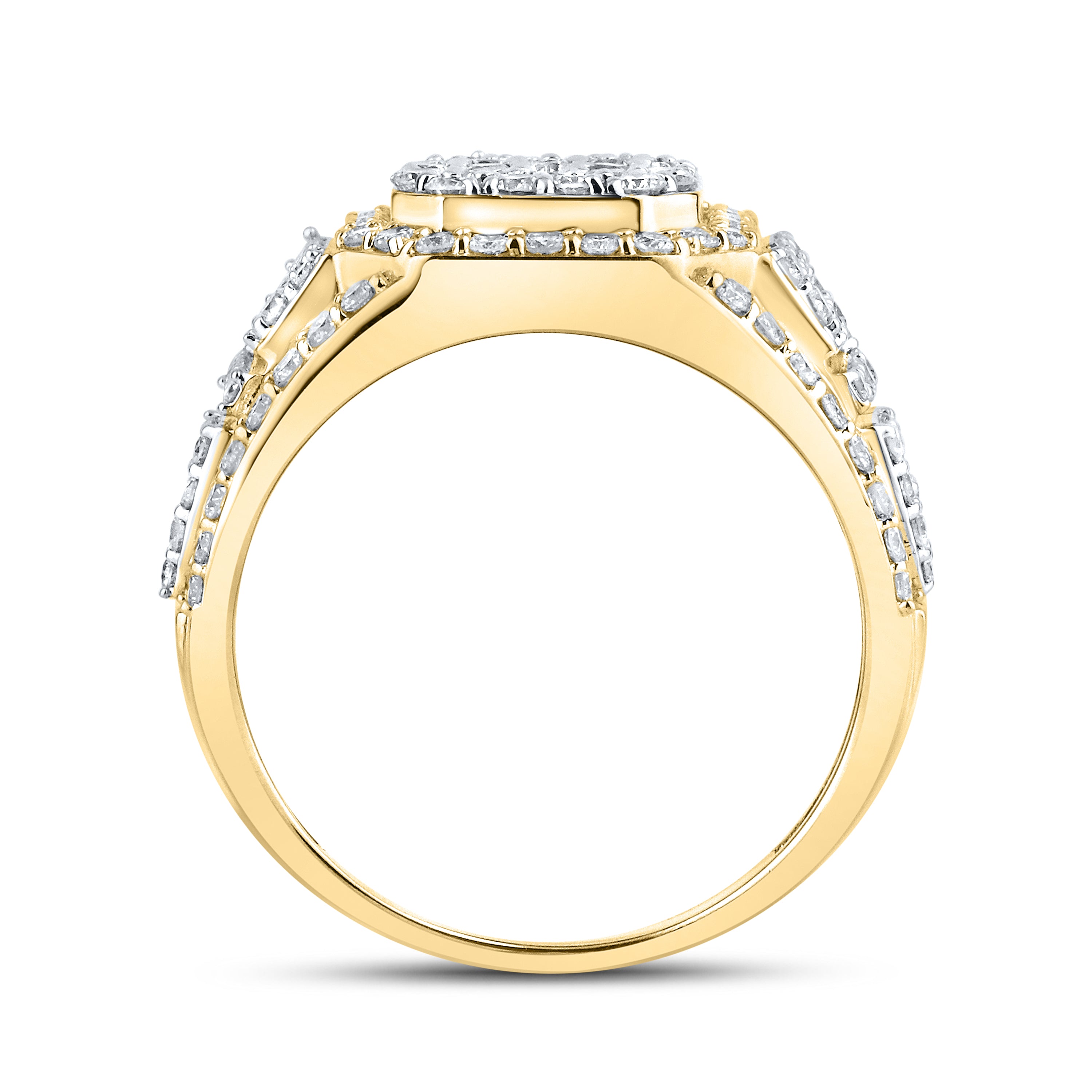 10KT YELLOW GOLD 2.13 CTW MEN'S Natural DIAMOND RINGS