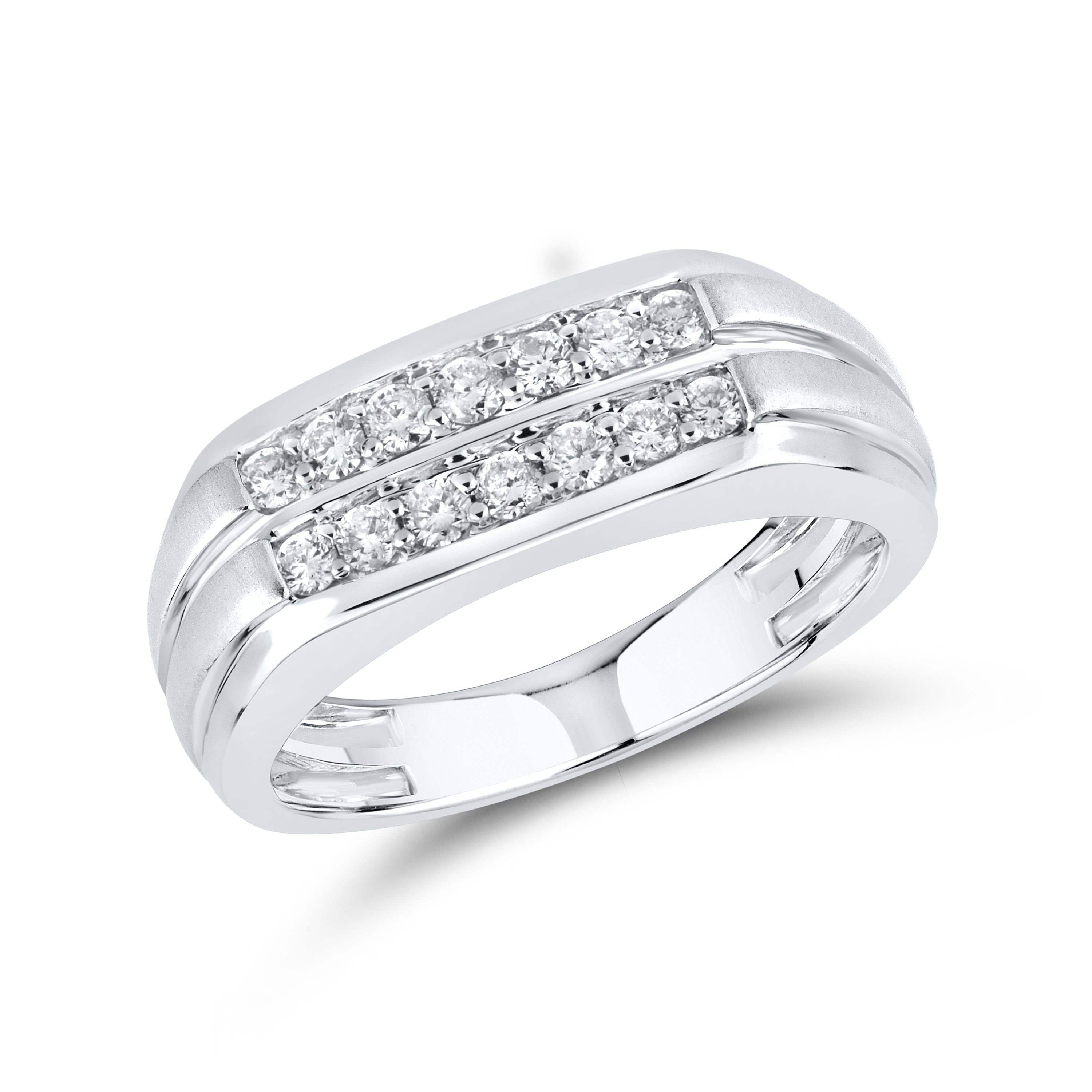 14KT WHITE GOLD 0.47 CTW MEN'S DIAMOND RING