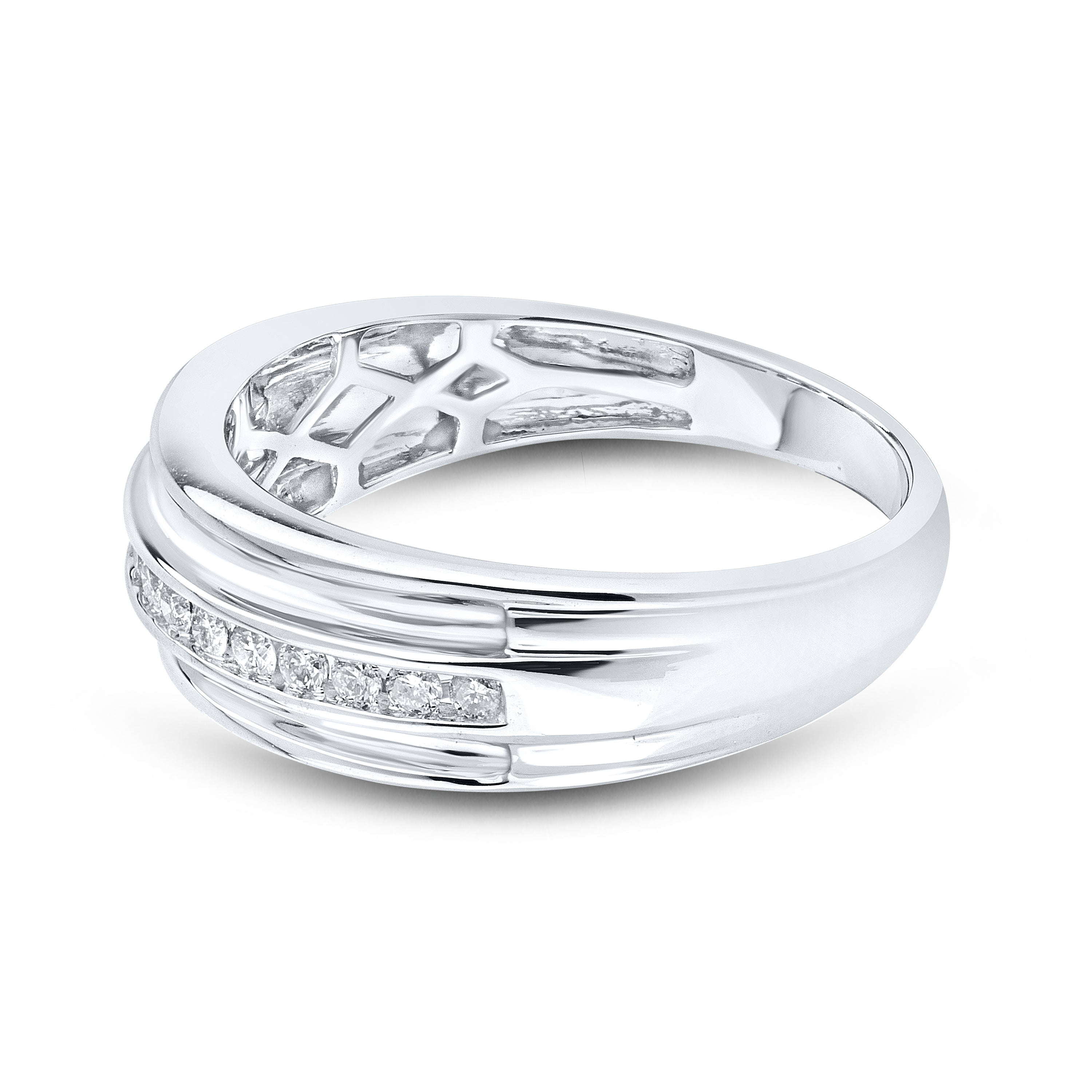 14KT WHITE GOLD 0.27 CTW MEN’S DIAMOND BAND