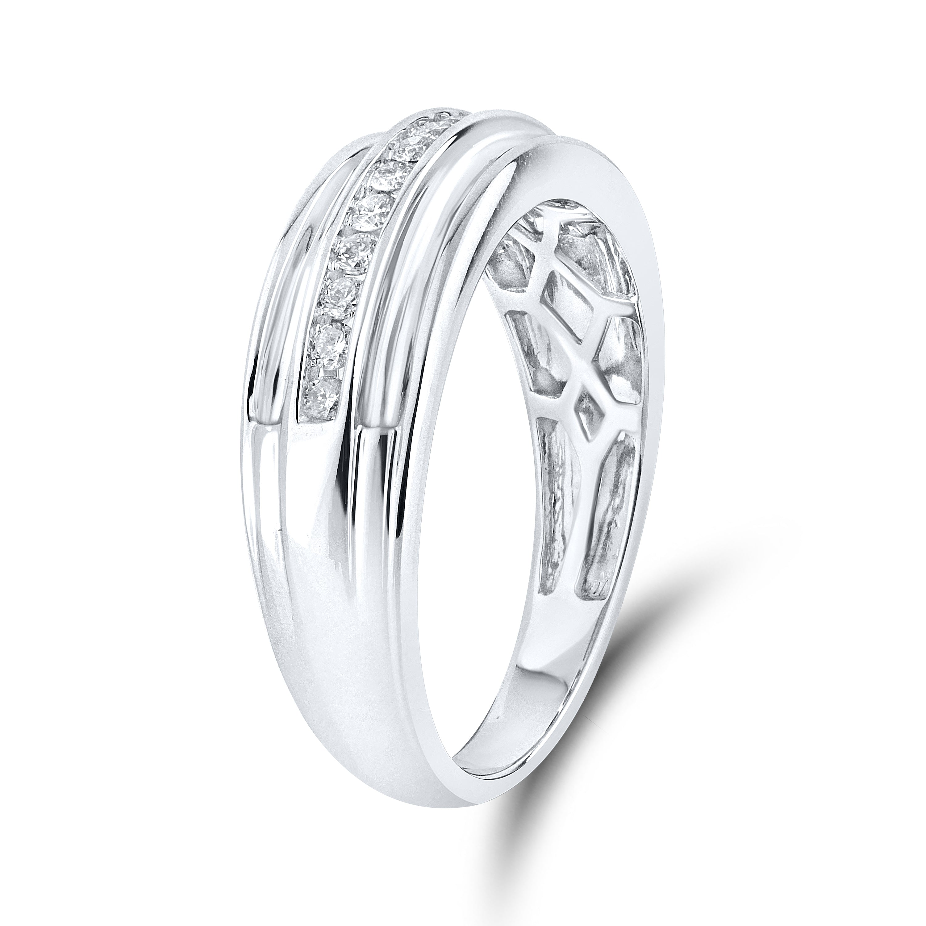 14KT WHITE GOLD 0.27 CTW MEN’S DIAMOND BAND