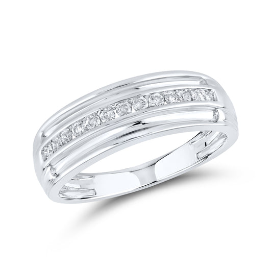 14KT WHITE GOLD 0.27 CTW MEN’S DIAMOND BAND