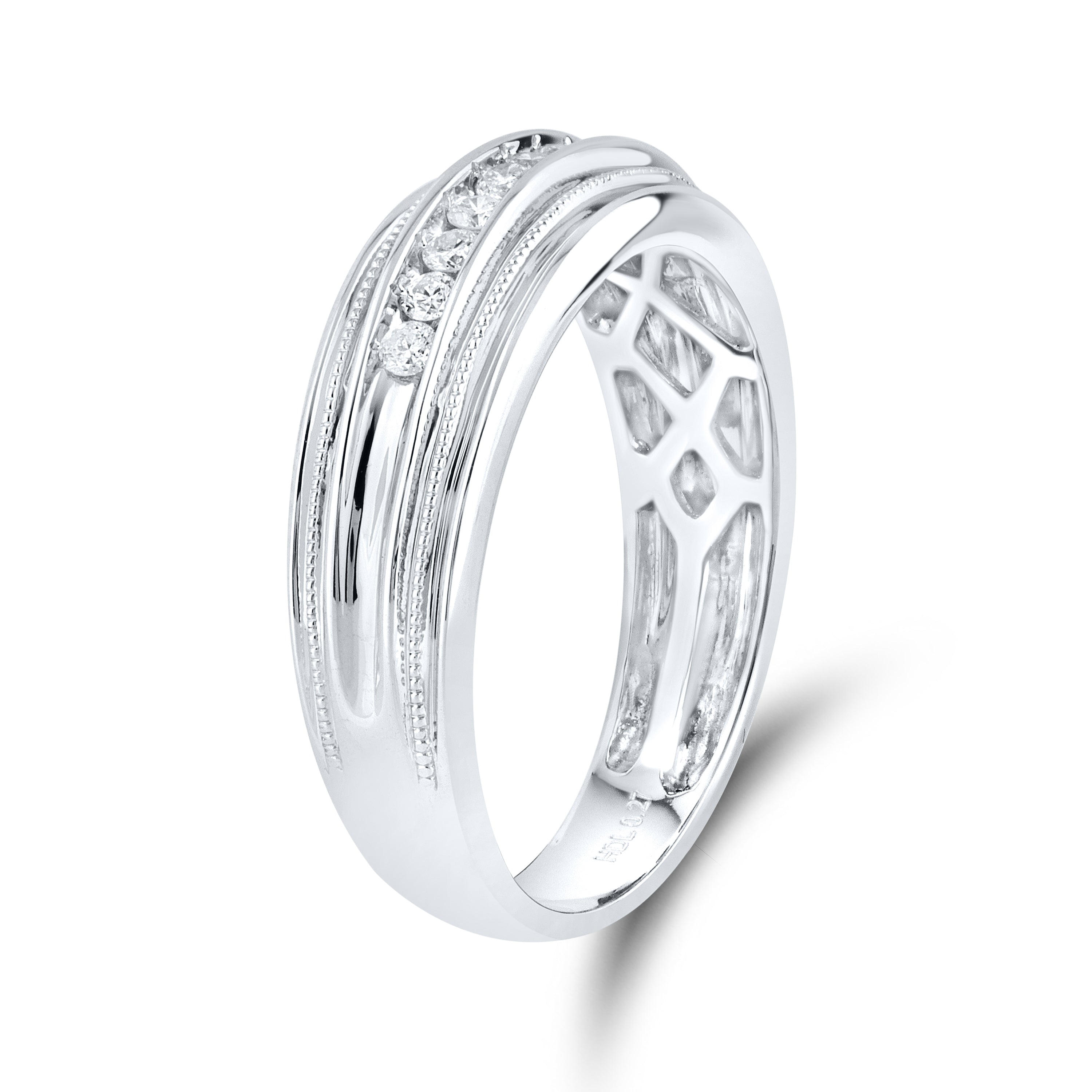 10KT WHITE GOLD 0.26 CTW MEN'S DIAMOND RING