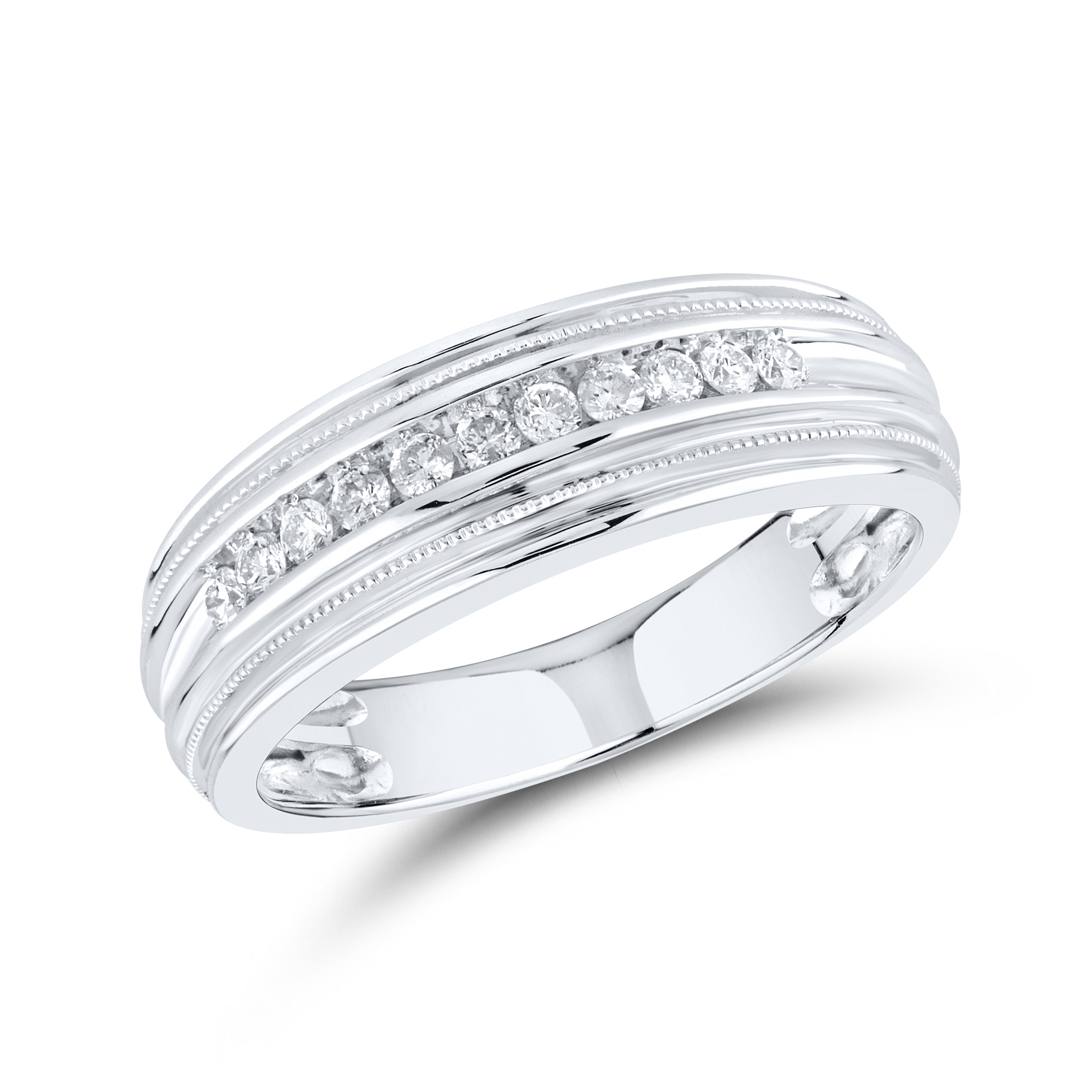 10KT WHITE GOLD 0.26 CTW MEN'S DIAMOND RING