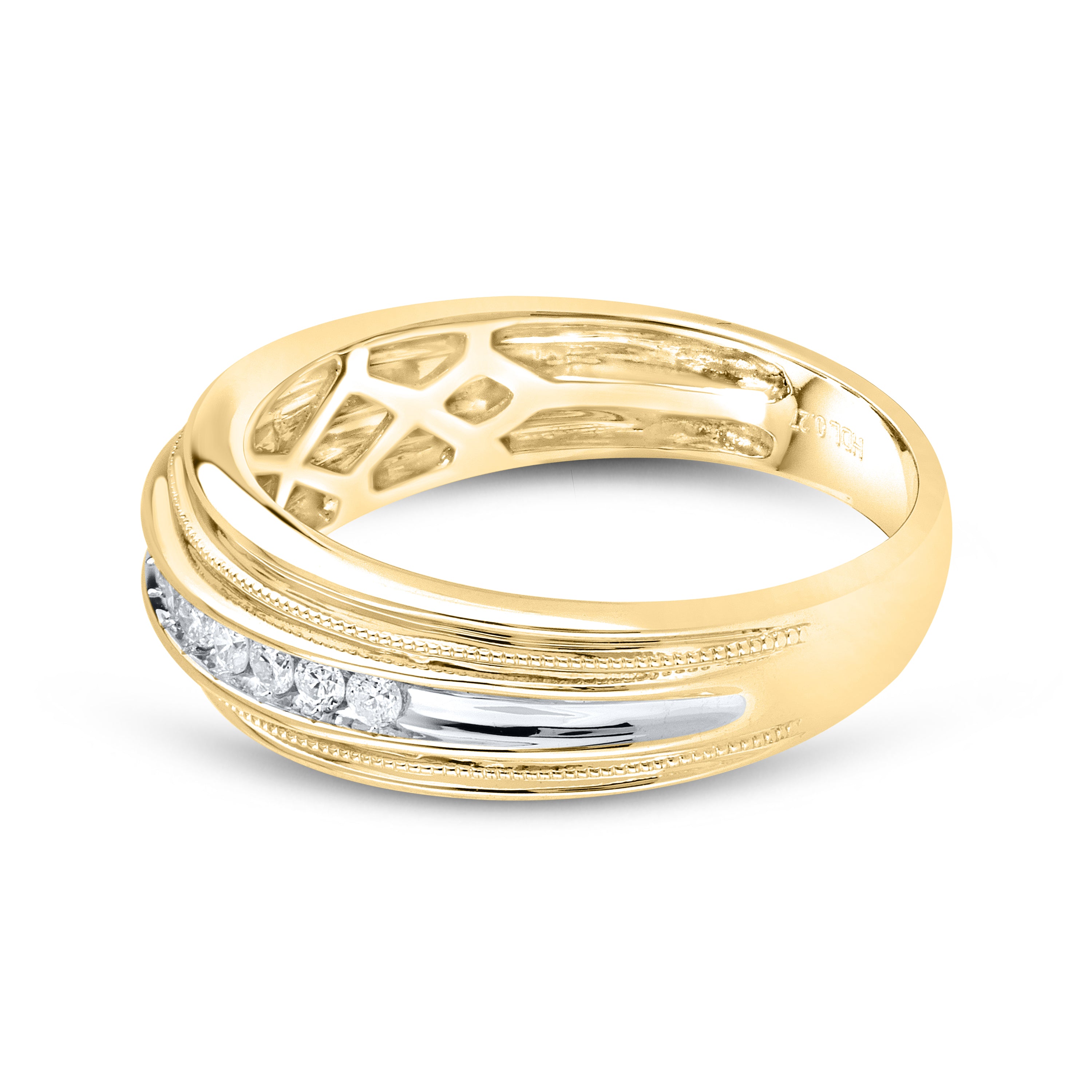 10KT YELLOW GOLD 0.27 CTW MEN'S DIAMOND RING