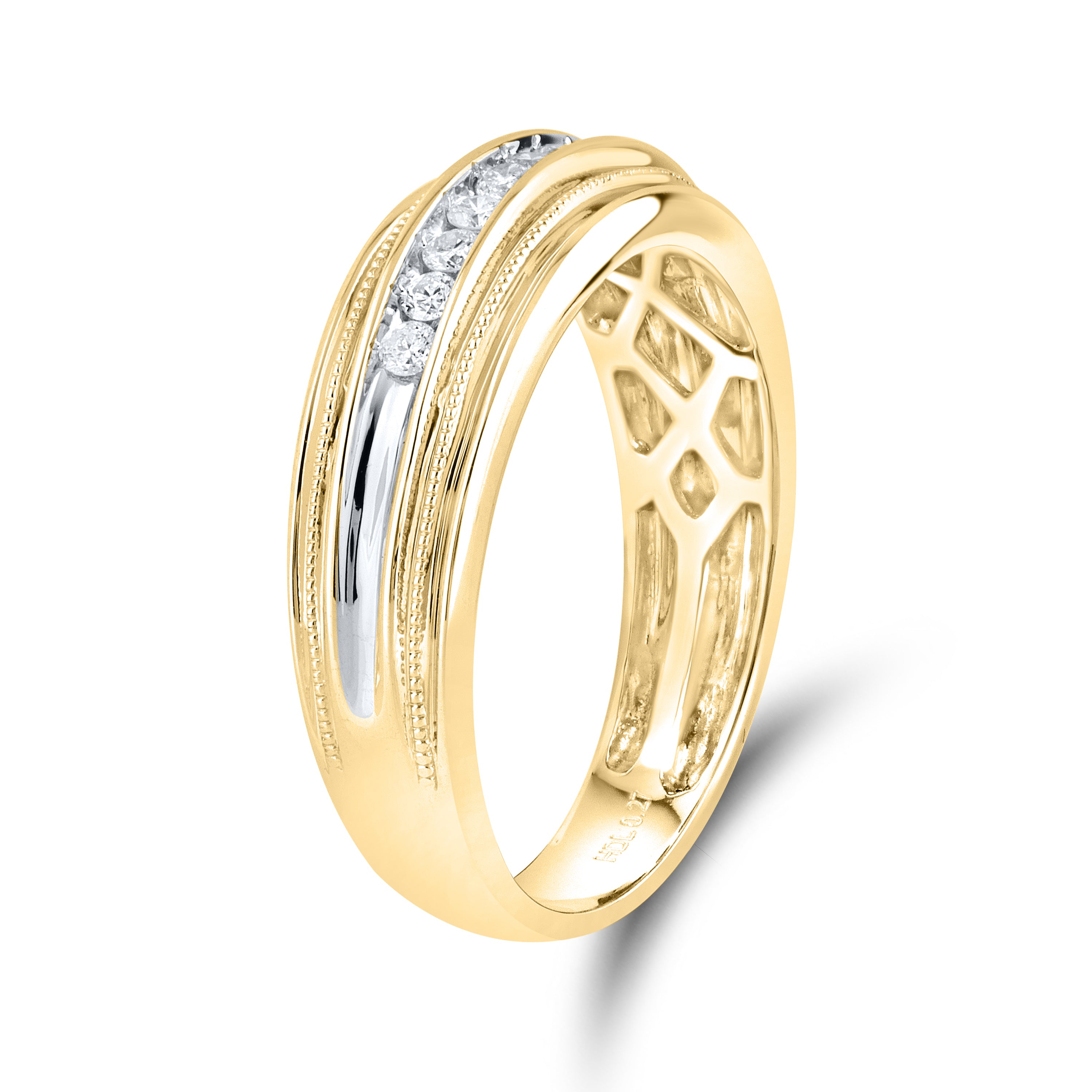 10KT YELLOW GOLD 0.27 CTW MEN'S DIAMOND RING