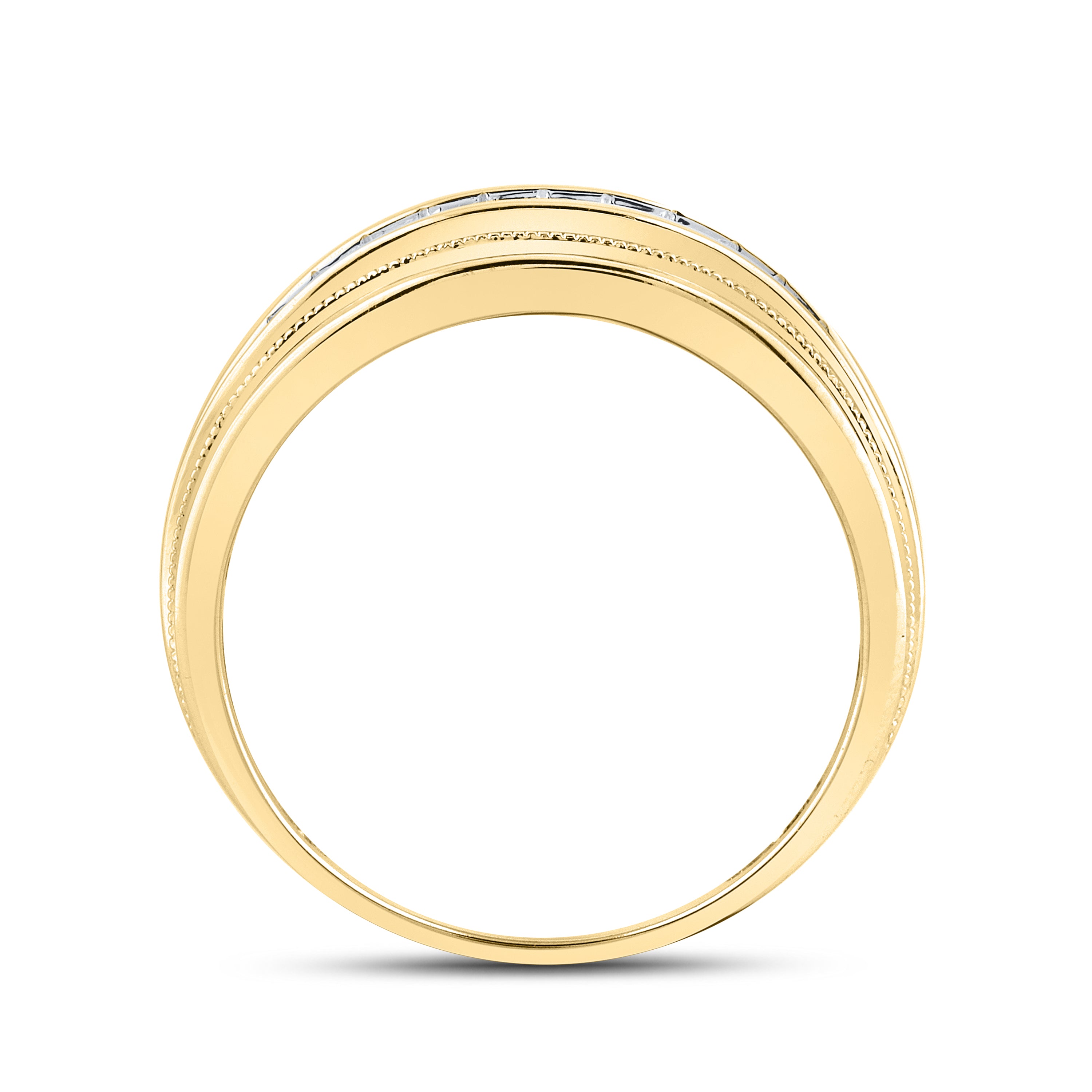 10KT YELLOW GOLD 0.27 CTW MEN'S DIAMOND RING