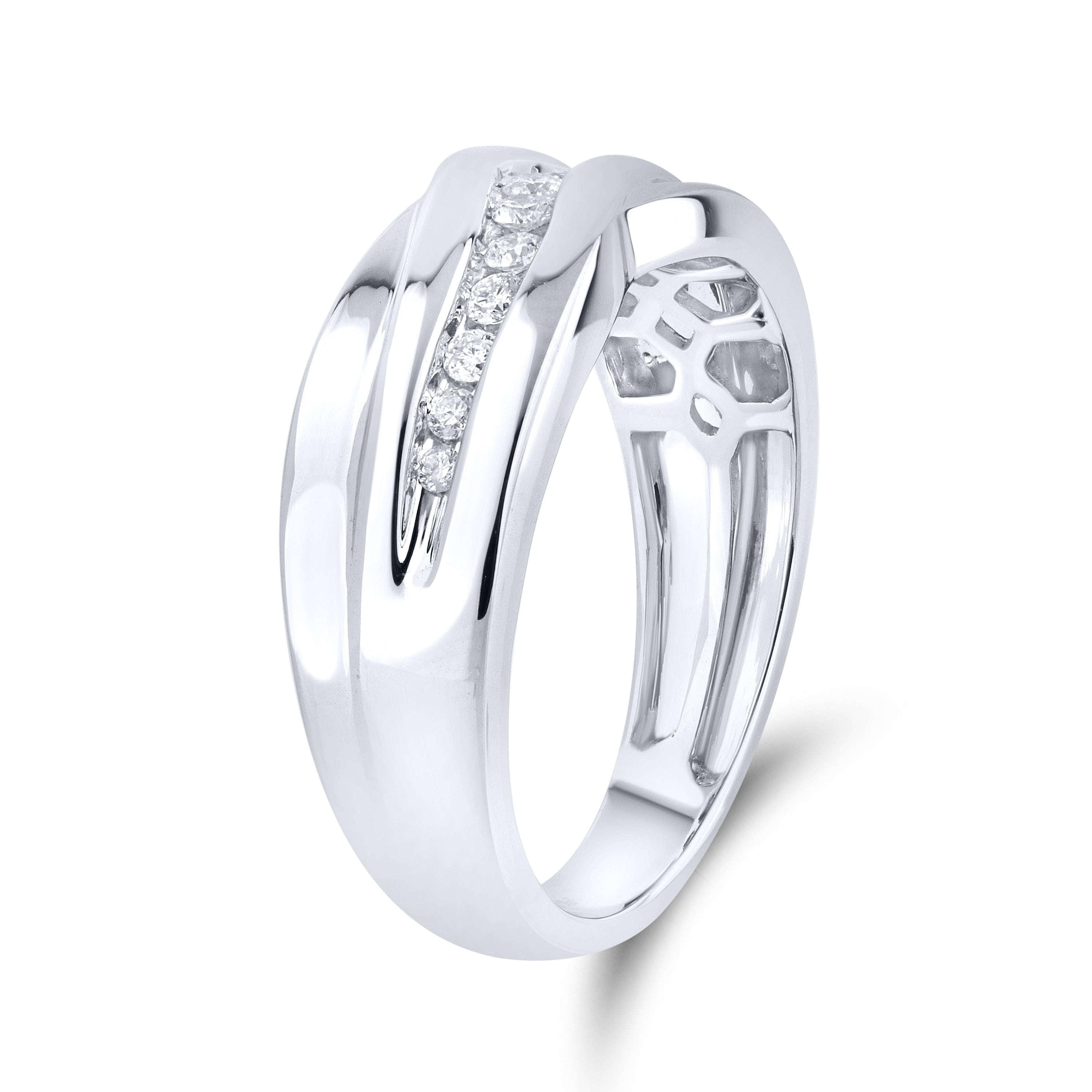 10KT WHITE GOLD 0.25 CTW MEN’S DIAMOND BAND