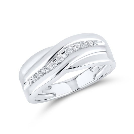 10KT WHITE GOLD 0.25 CTW MEN’S DIAMOND BAND