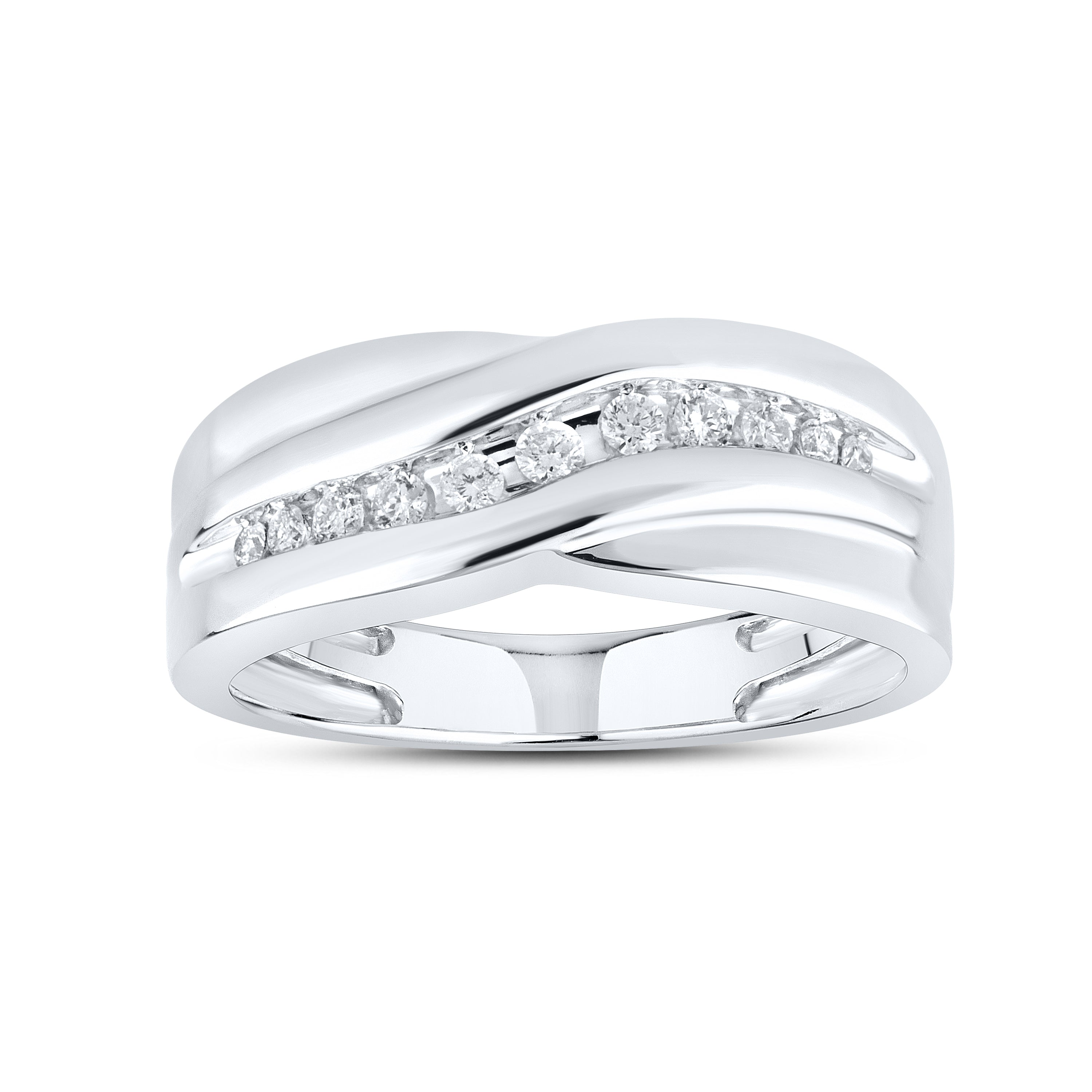 10KT WHITE GOLD 0.25 CTW MEN’S DIAMOND BAND