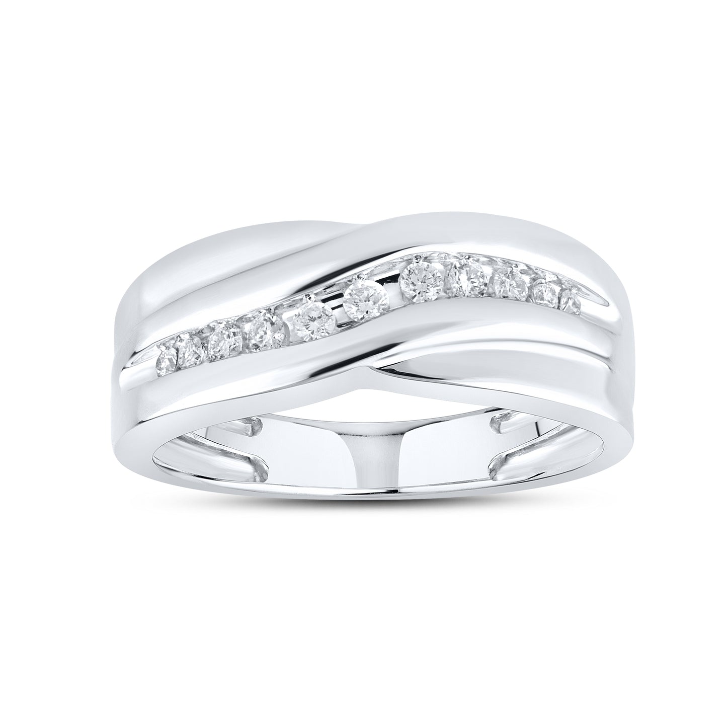 10KT WHITE GOLD 0.25 CTW MEN’S DIAMOND BAND