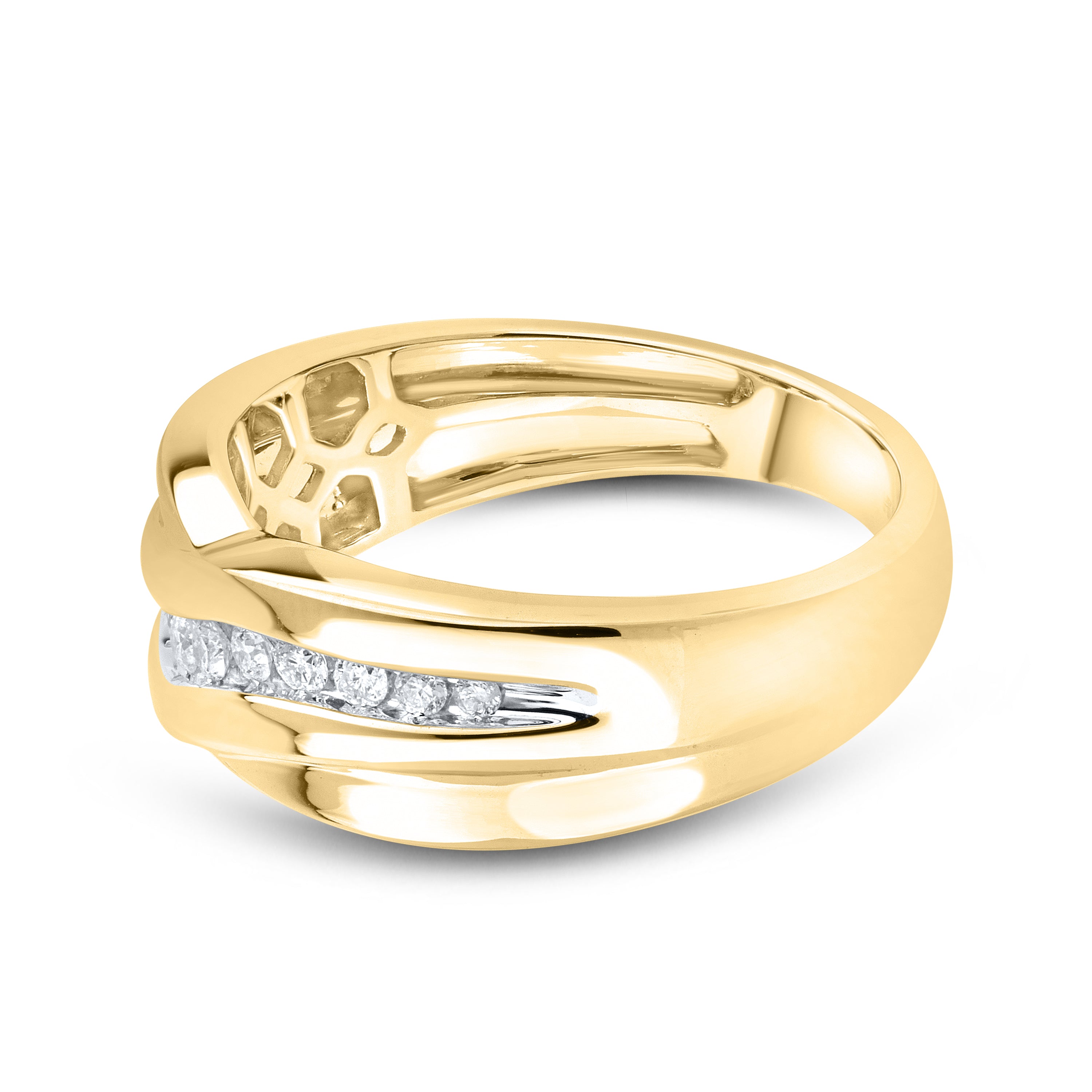 10KT YELLOW GOLD 0.25 CTW MEN’S DIAMOND BAND