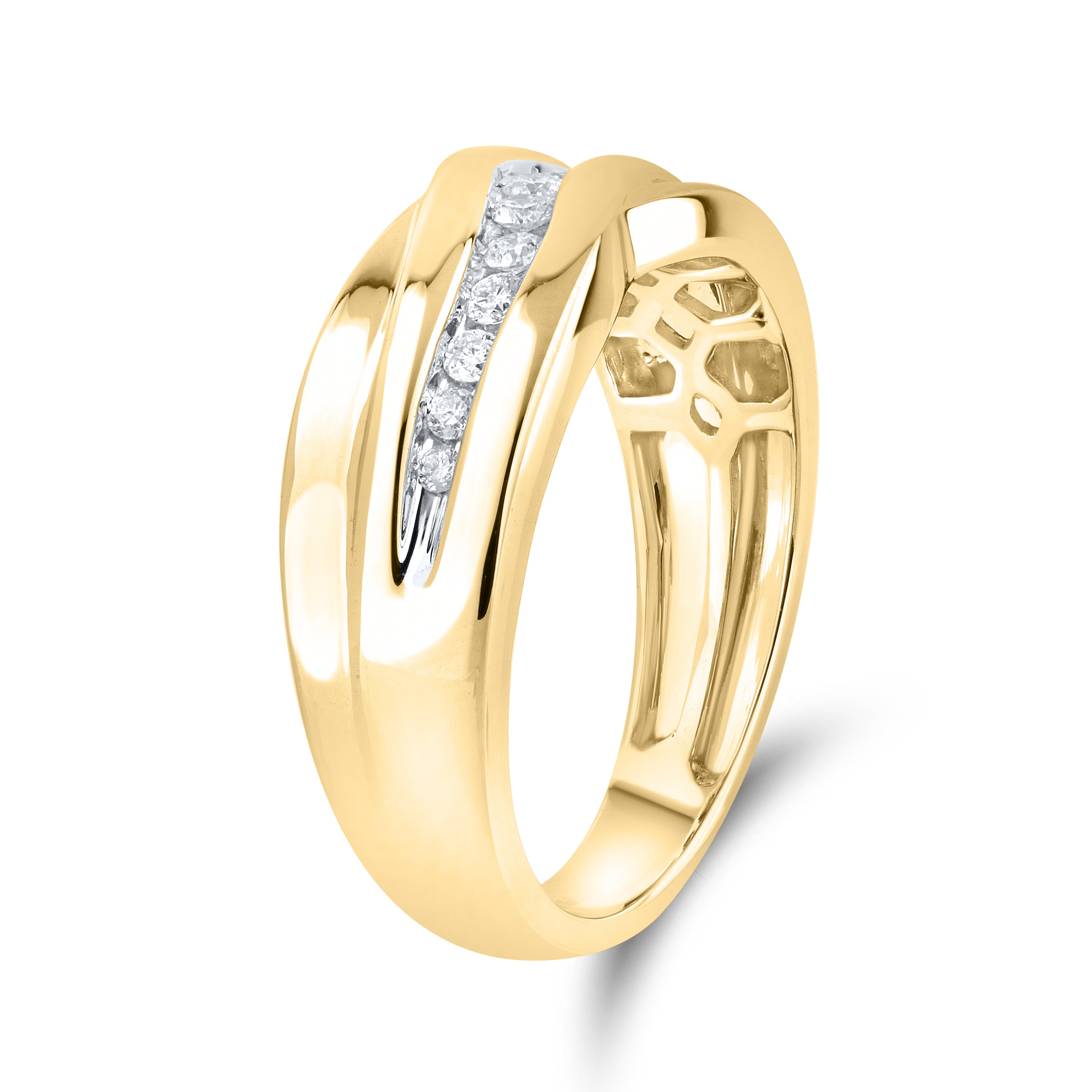 10KT YELLOW GOLD 0.25 CTW MEN’S DIAMOND BAND