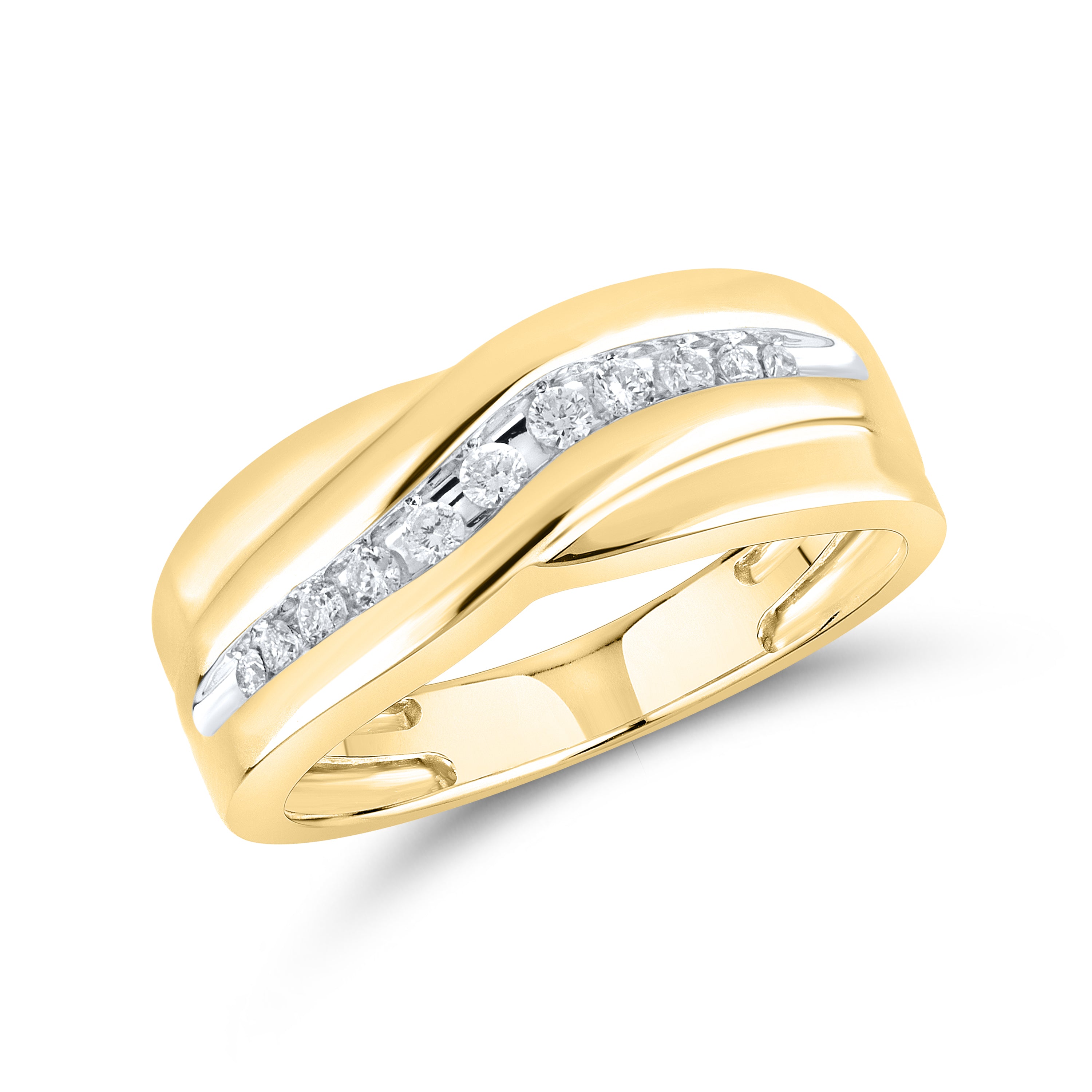 10KT YELLOW GOLD 0.25 CTW MEN’S DIAMOND BAND