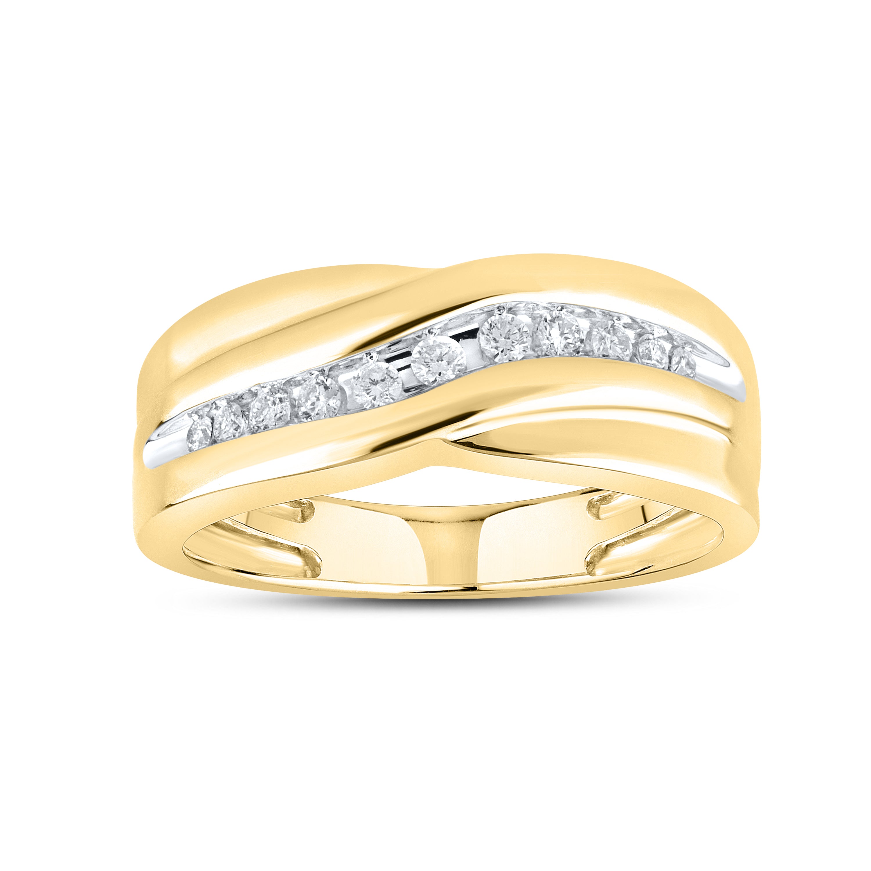 10KT YELLOW GOLD 0.25 CTW MEN’S DIAMOND BAND