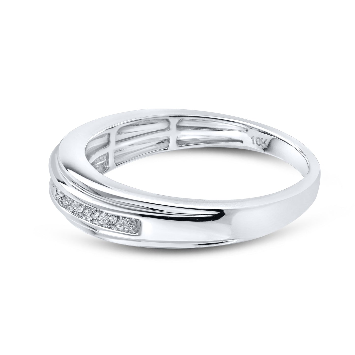 10KT WHITE GOLD 0.12 CTW MEN’S DIAMOND RING