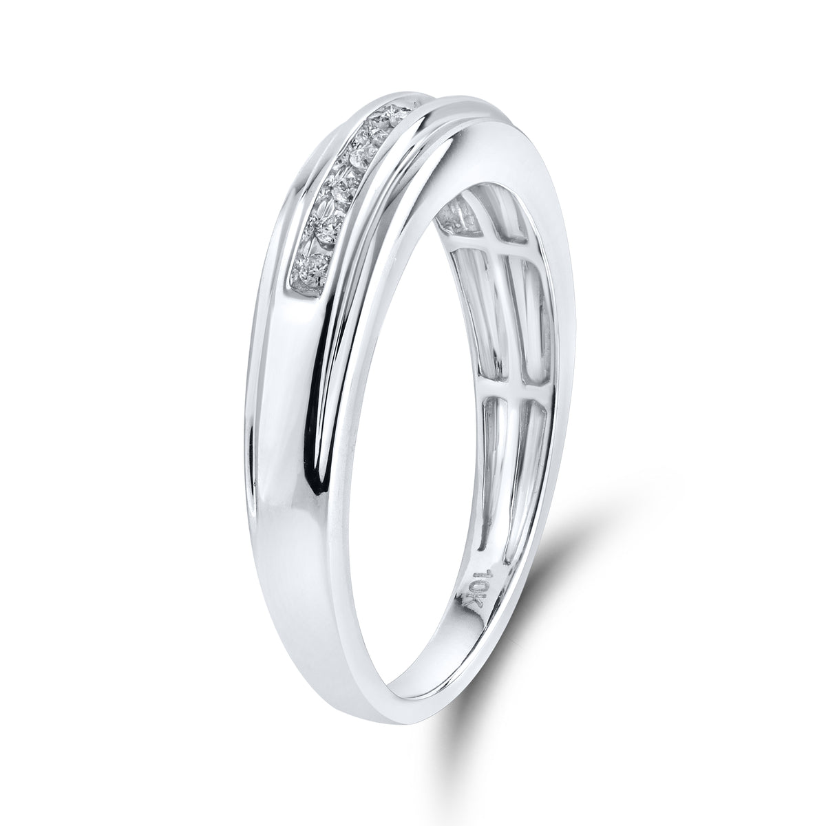 10KT WHITE GOLD 0.12 CTW MEN’S DIAMOND RING