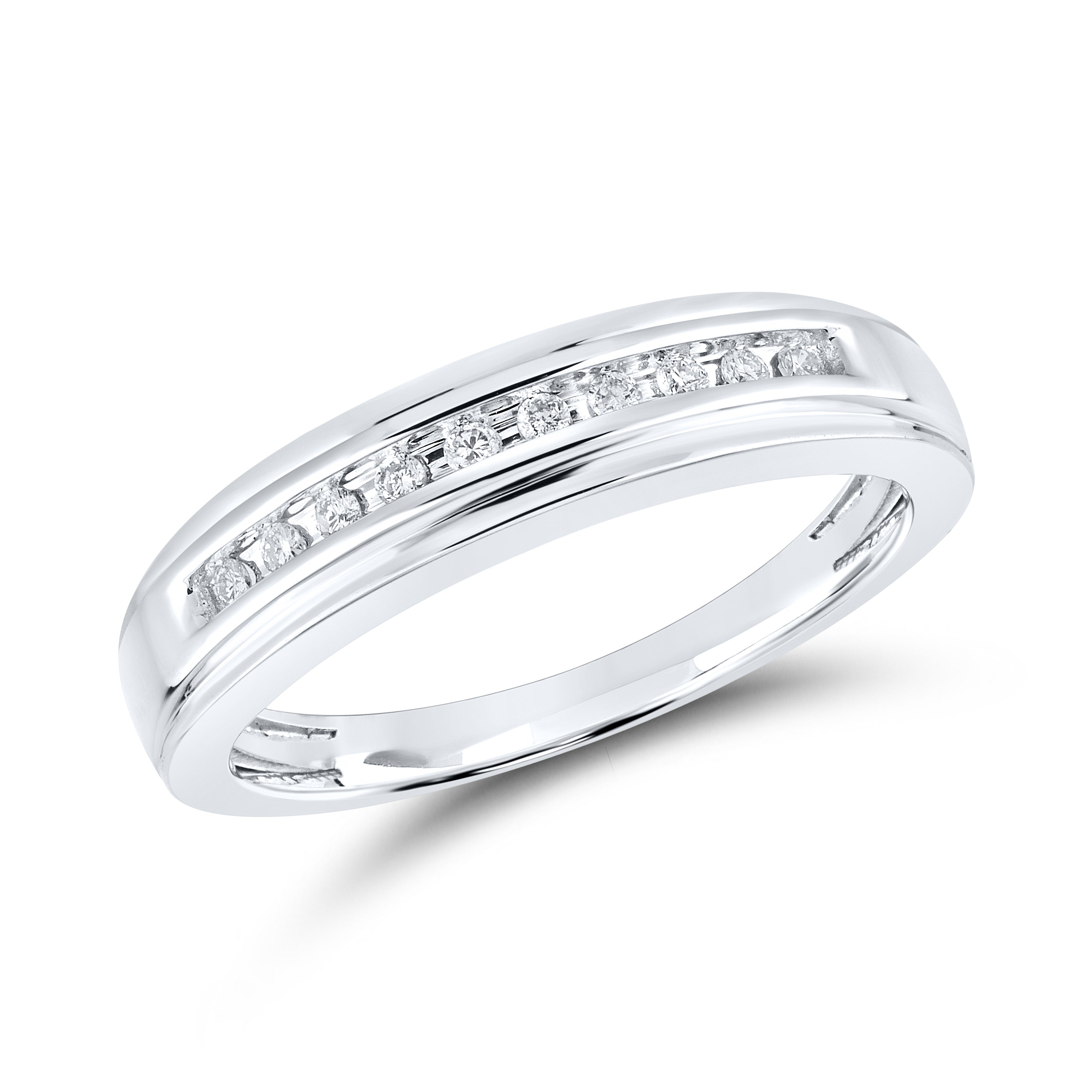 10KT WHITE GOLD 0.12 CTW MEN’S DIAMOND RING