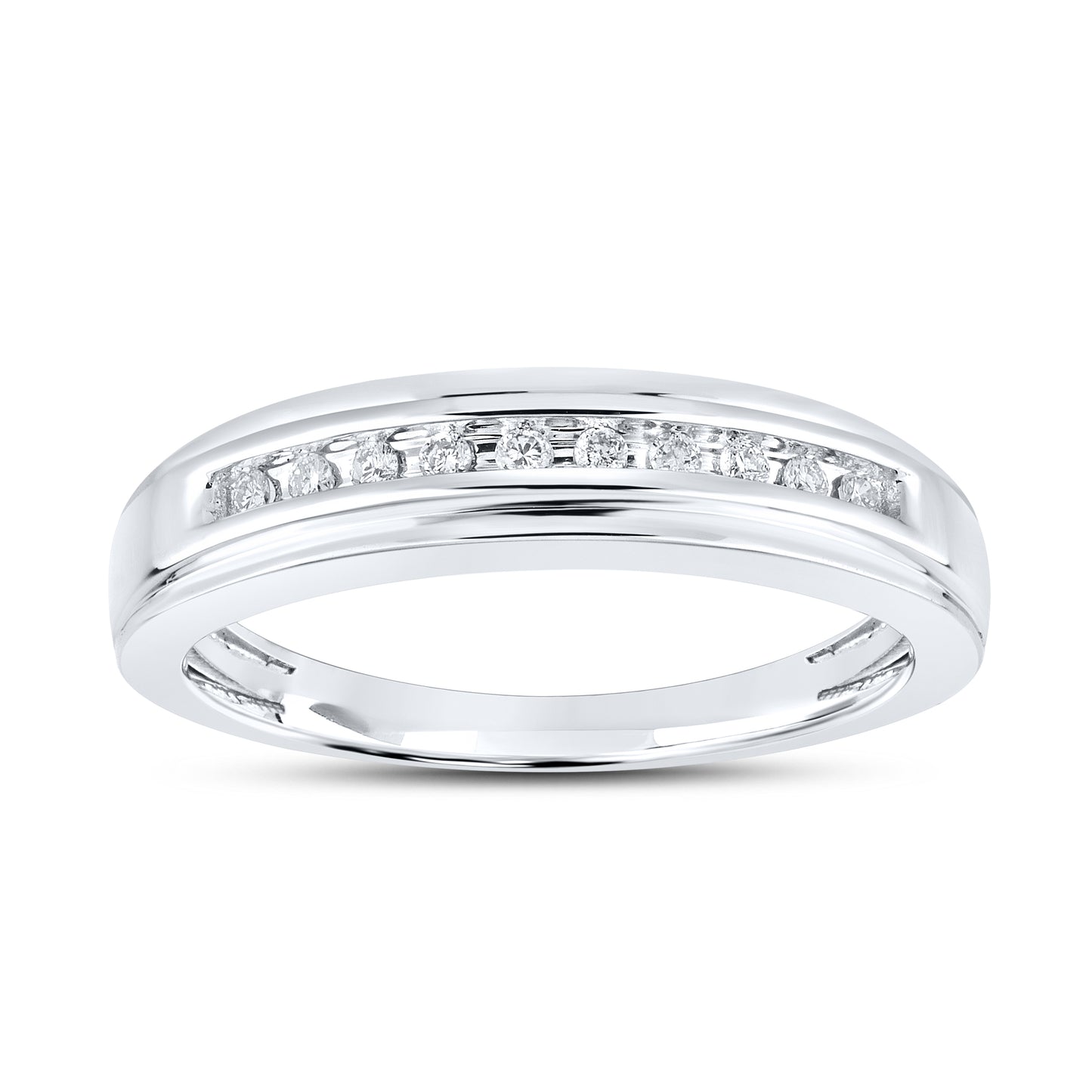 10KT WHITE GOLD 0.12 CTW MEN’S DIAMOND RING