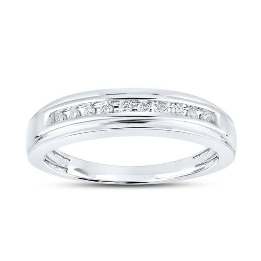 10KT WHITE GOLD 0.12 CTW MEN’S DIAMOND RING