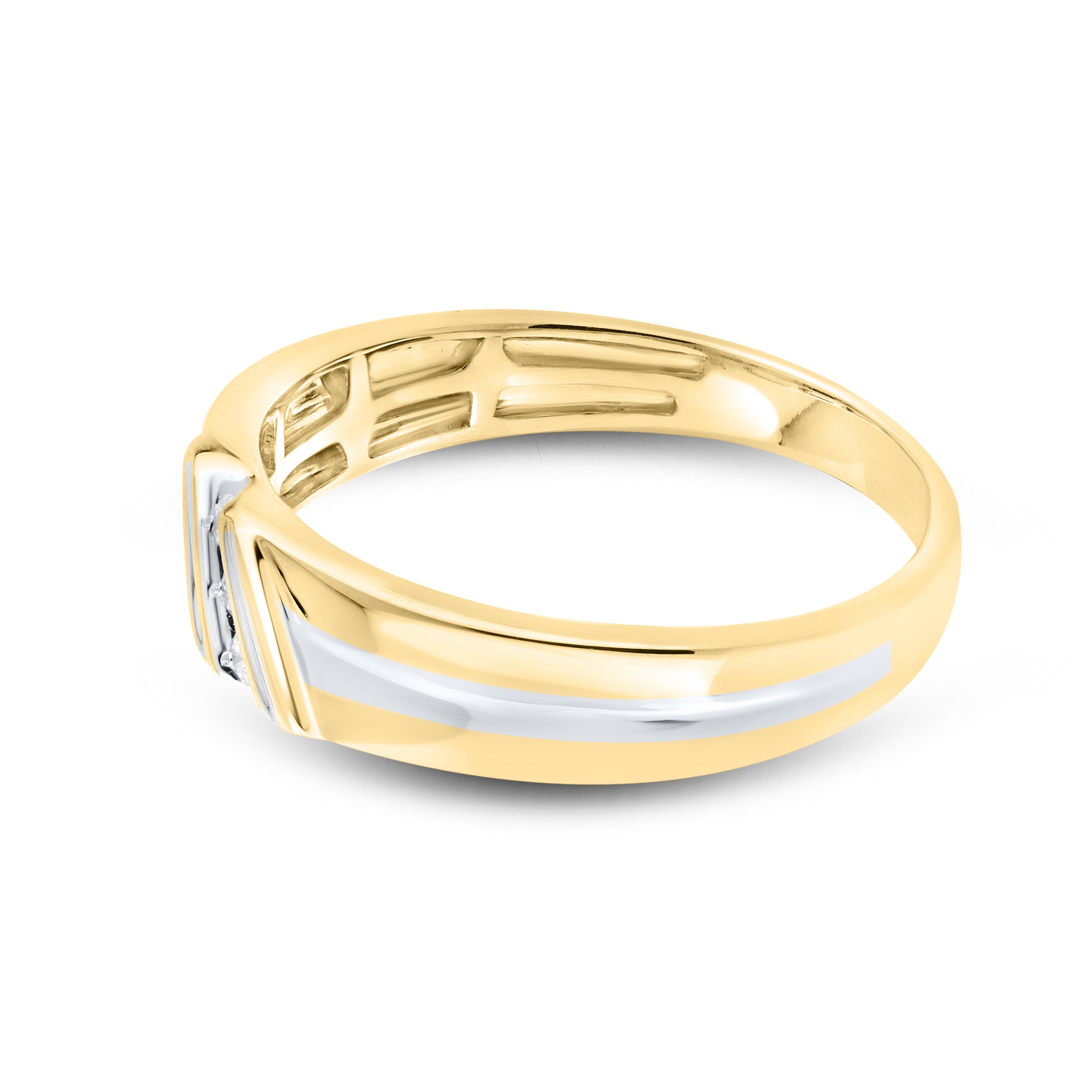 10KT YELLOW GOLD 0.06 CTW MEN’S DIAMOND BAND