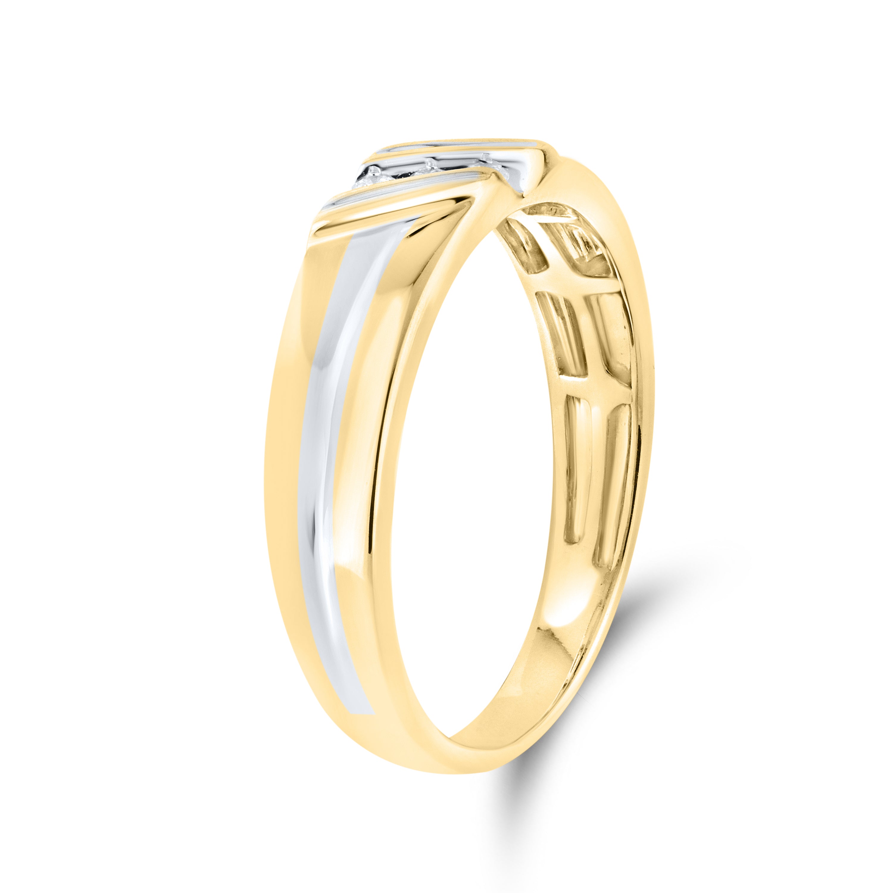 10KT YELLOW GOLD 0.06 CTW MEN’S DIAMOND BAND