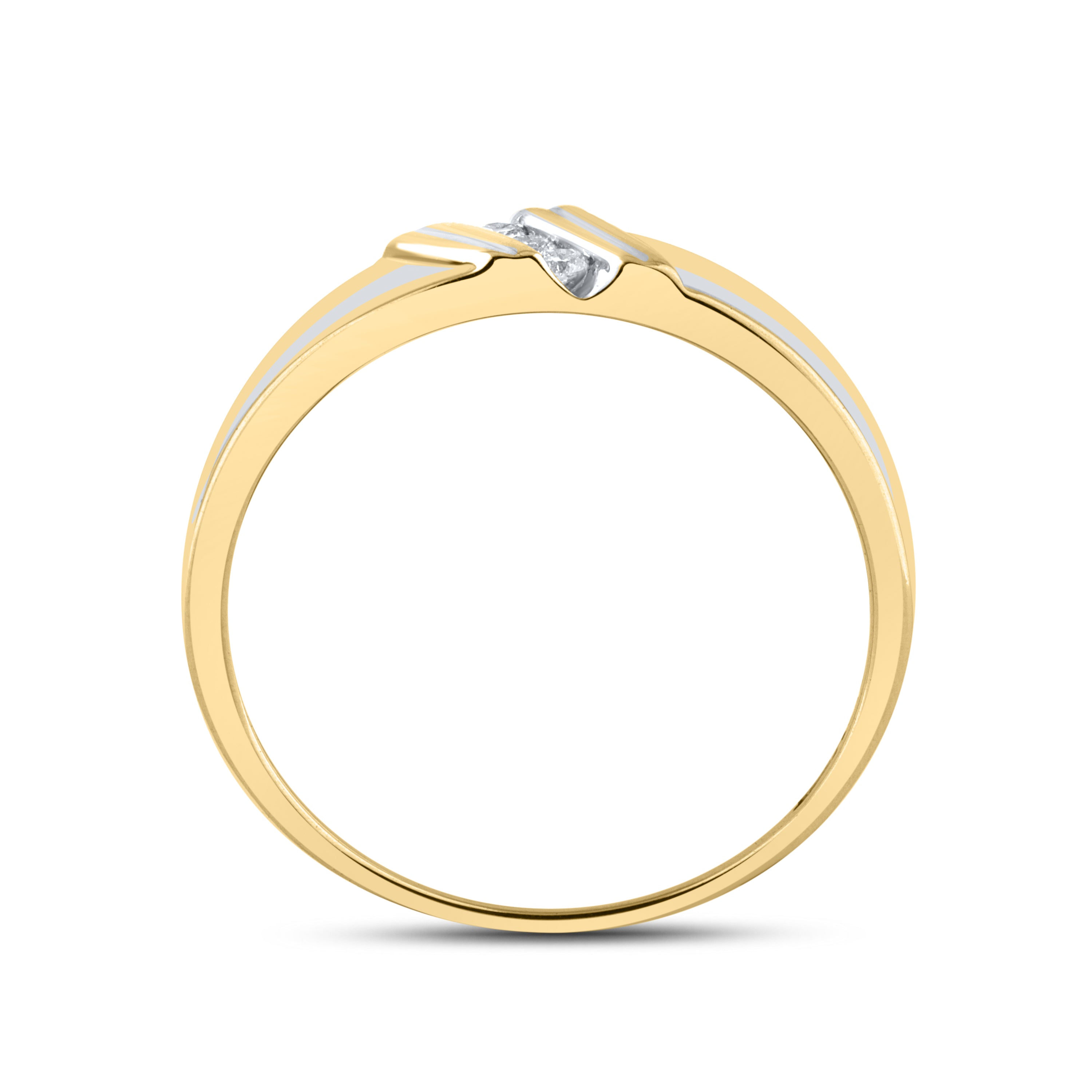 10KT YELLOW GOLD 0.06 CTW MEN’S DIAMOND BAND
