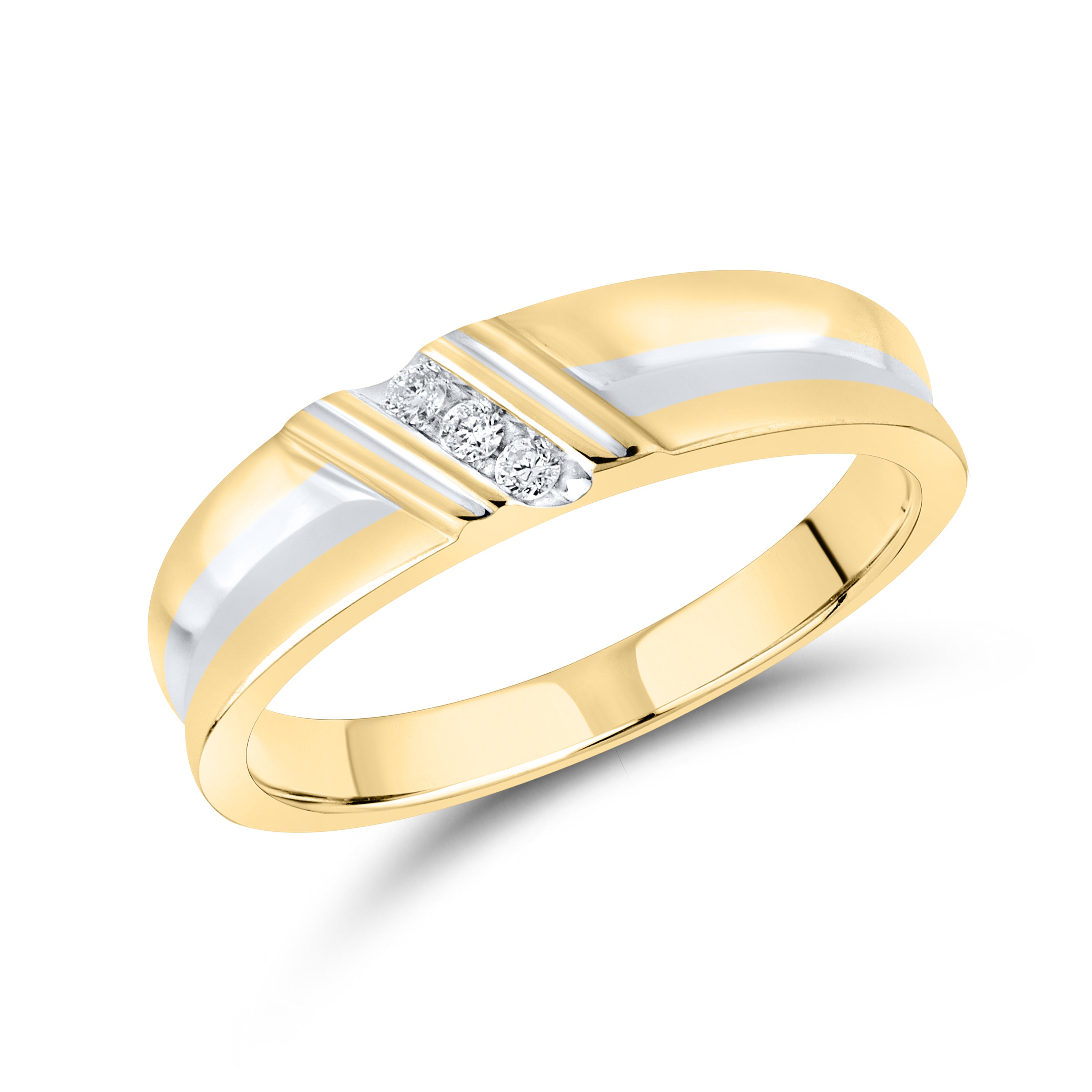 10KT YELLOW GOLD 0.06 CTW MEN’S DIAMOND BAND