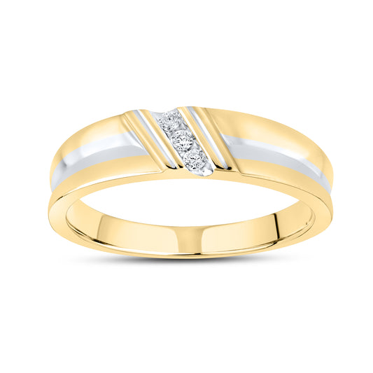 10KT YELLOW GOLD 0.06 CTW MEN’S DIAMOND BAND