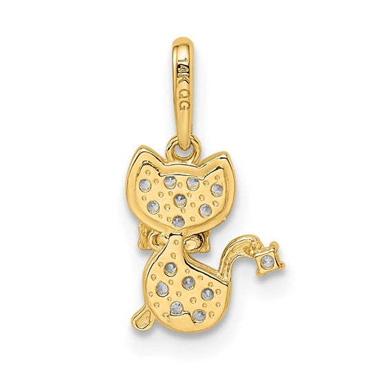 14kt Yellow Gold Madi K CZ Cat Pendant