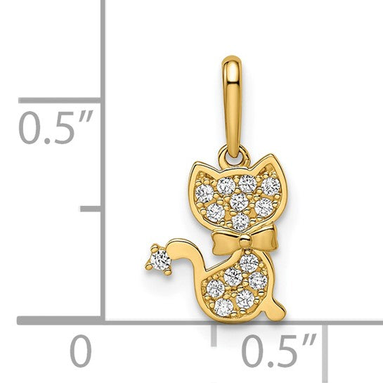 14kt Yellow Gold Madi K CZ Cat Pendant