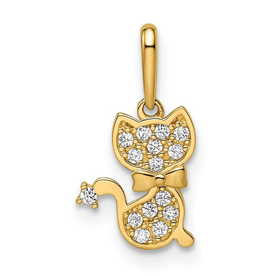 14kt Yellow Gold Madi K CZ Cat Pendant