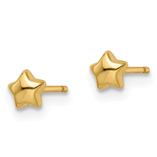 14kt Yellow Gold Madi K Polished Star Post Earrings