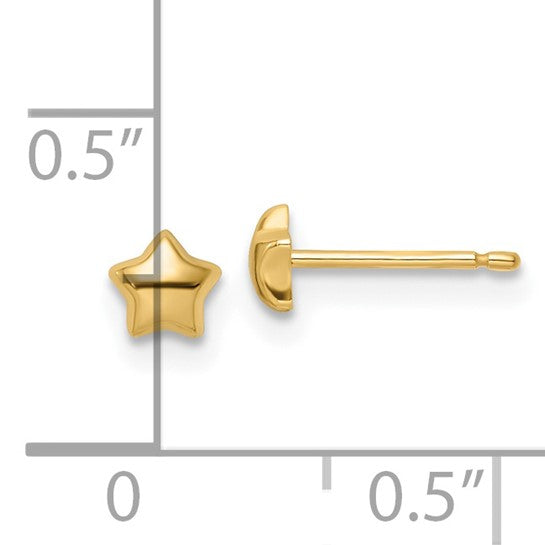 14kt Yellow Gold Madi K Polished Star Post Earrings
