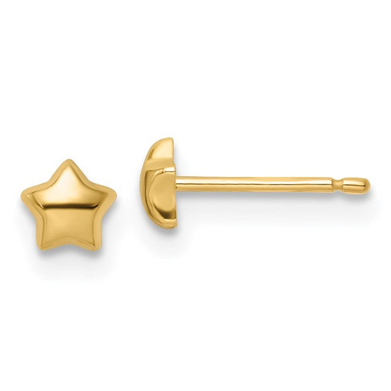 14kt Yellow Gold Madi K Polished Star Post Earrings