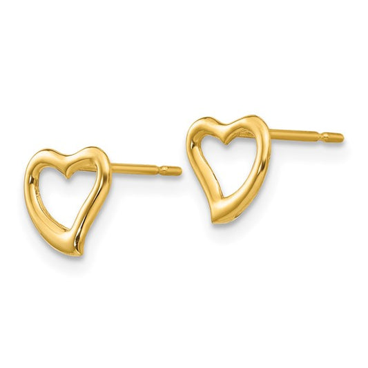 14kt Yellow Gold Madi K Children's Heart Post Earrings