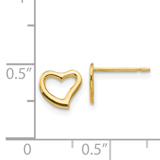 14kt Yellow Gold Madi K Children's Heart Post Earrings
