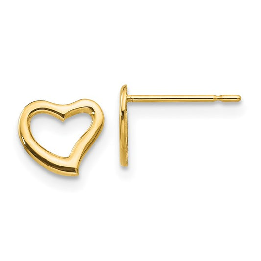 14kt Yellow Gold Madi K Children's Heart Post Earrings