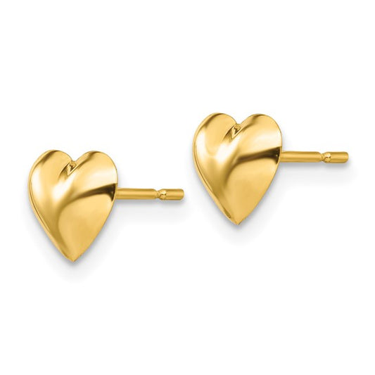 14kt Yellow Gold Madi K Children's Heart Post Earrings