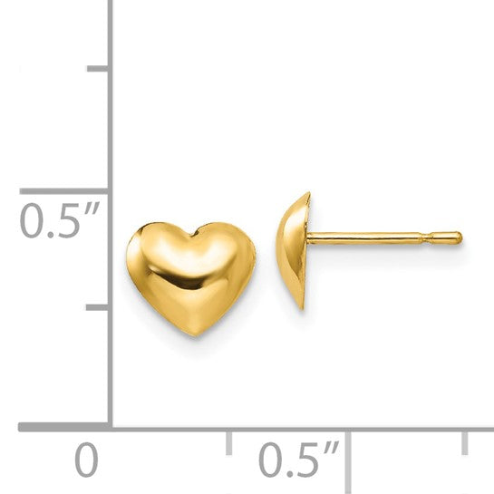 14kt Yellow Gold Madi K Children's Heart Post Earrings